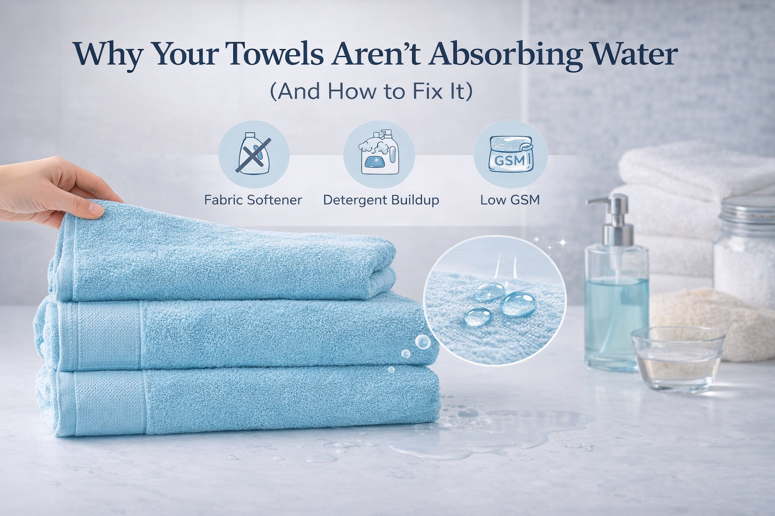 why towels aren't absorbing water and how to fix towel absorbency