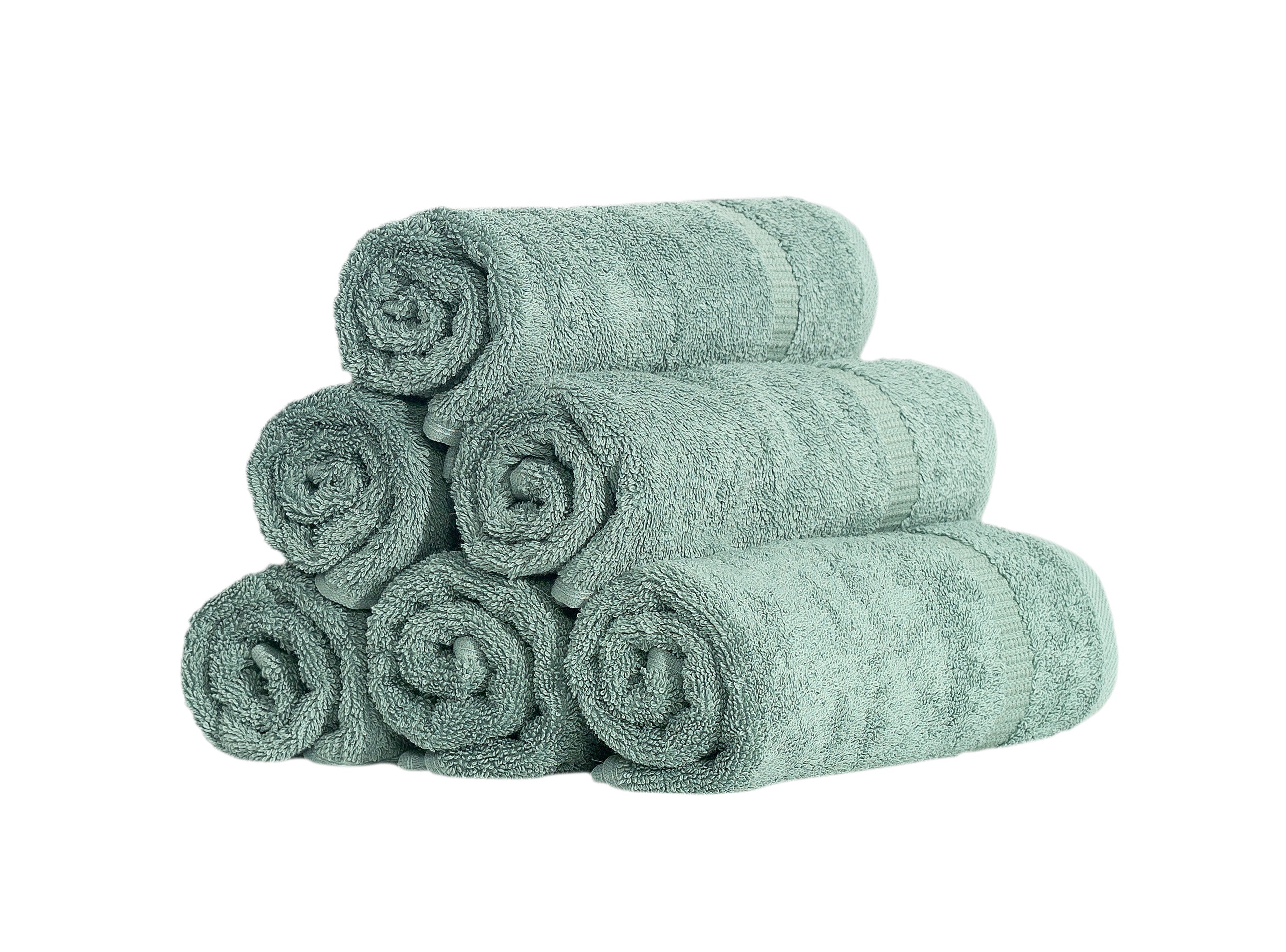 SALBAKOS - 100% Turkish Cotton Hand Towels Set 6 Pieces 16"x30" | Quick Dry, Absorbent & Soft Towels for Hotel & Spa