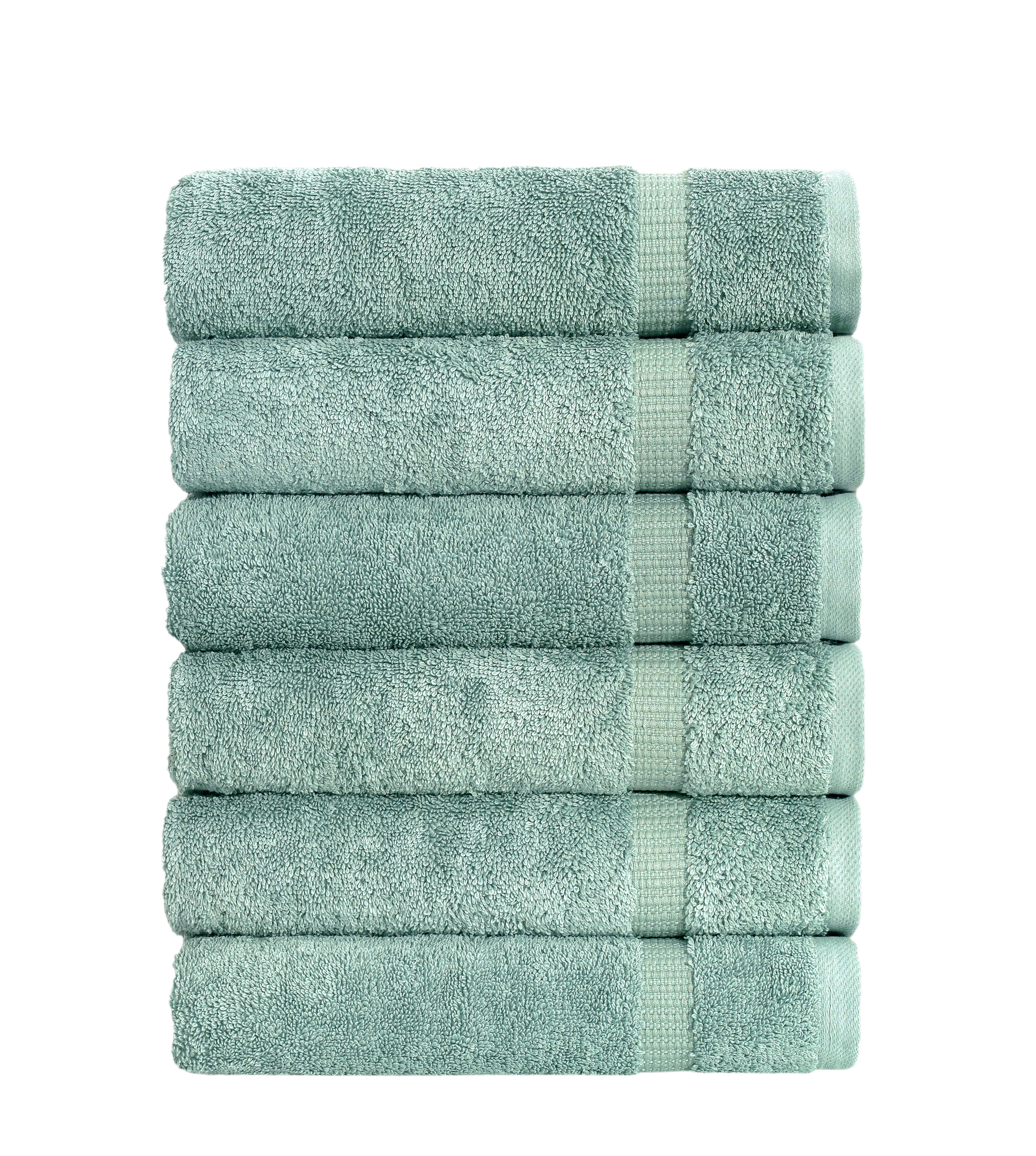 SALBAKOS - 100% Turkish Cotton Hand Towels Set 6 Pieces 16"x30" | Quick Dry, Absorbent & Soft Towels for Hotel & Spa