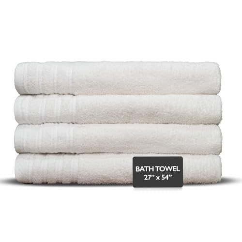 Nine West 4 Piece Premium Bath Towels Set - 100% Cotton Terry Cloth, Absorbent & Soft, Machine Washable & Quick Dry - 27"x54" Set of 4