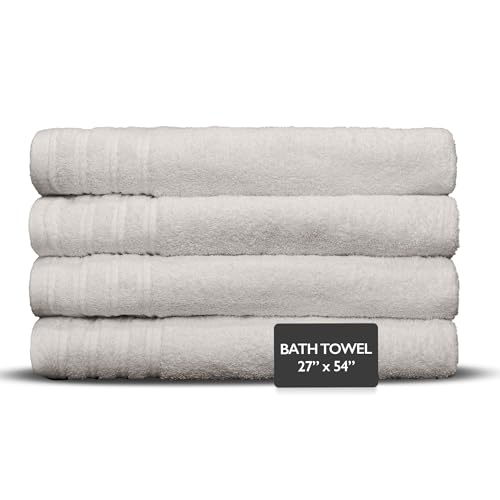 Nine West 4 Piece Premium Bath Towels Set - 100% Cotton Terry Cloth, Absorbent & Soft, Machine Washable & Quick Dry - 27"x54" Set of 4