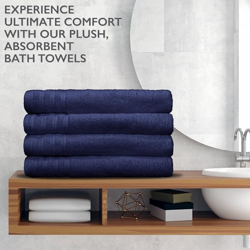 Nine West 4 Piece Premium Bath Towels Set - 100% Cotton Terry Cloth, Absorbent & Soft, Machine Washable & Quick Dry - 27"x54" Set of 4