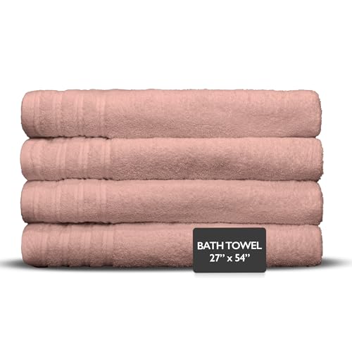 Nine West 4 Piece Premium Bath Towels Set - 100% Cotton Terry Cloth, Absorbent & Soft, Machine Washable & Quick Dry - 27"x54" Set of 4