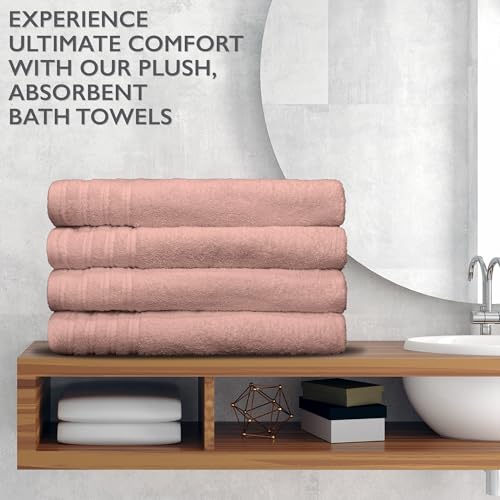 Nine West 4 Piece Premium Bath Towels Set - 100% Cotton Terry Cloth, Absorbent & Soft, Machine Washable & Quick Dry - 27"x54" Set of 4