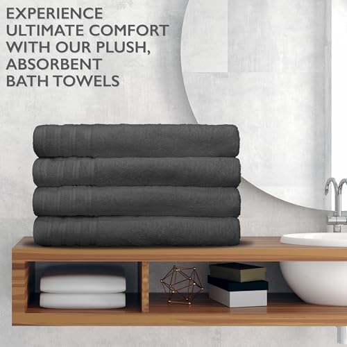 Nine West 4 Piece Premium Bath Towels Set - 100% Cotton Terry Cloth, Absorbent & Soft, Machine Washable & Quick Dry - 27"x54" Set of 4