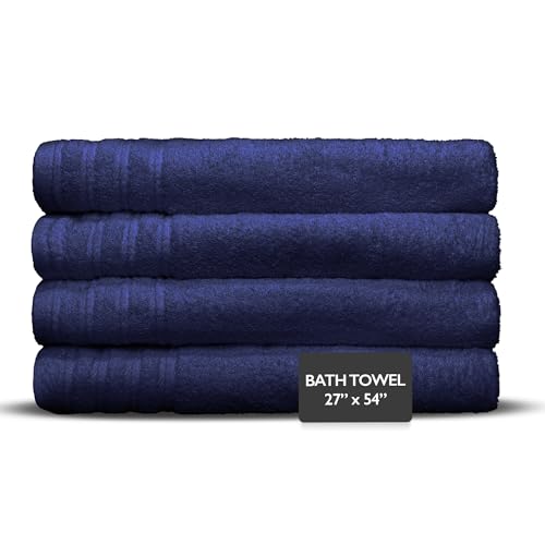 Nine West 4 Piece Premium Bath Towels Set - 100% Cotton Terry Cloth, Absorbent & Soft, Machine Washable & Quick Dry - 27"x54" Set of 4