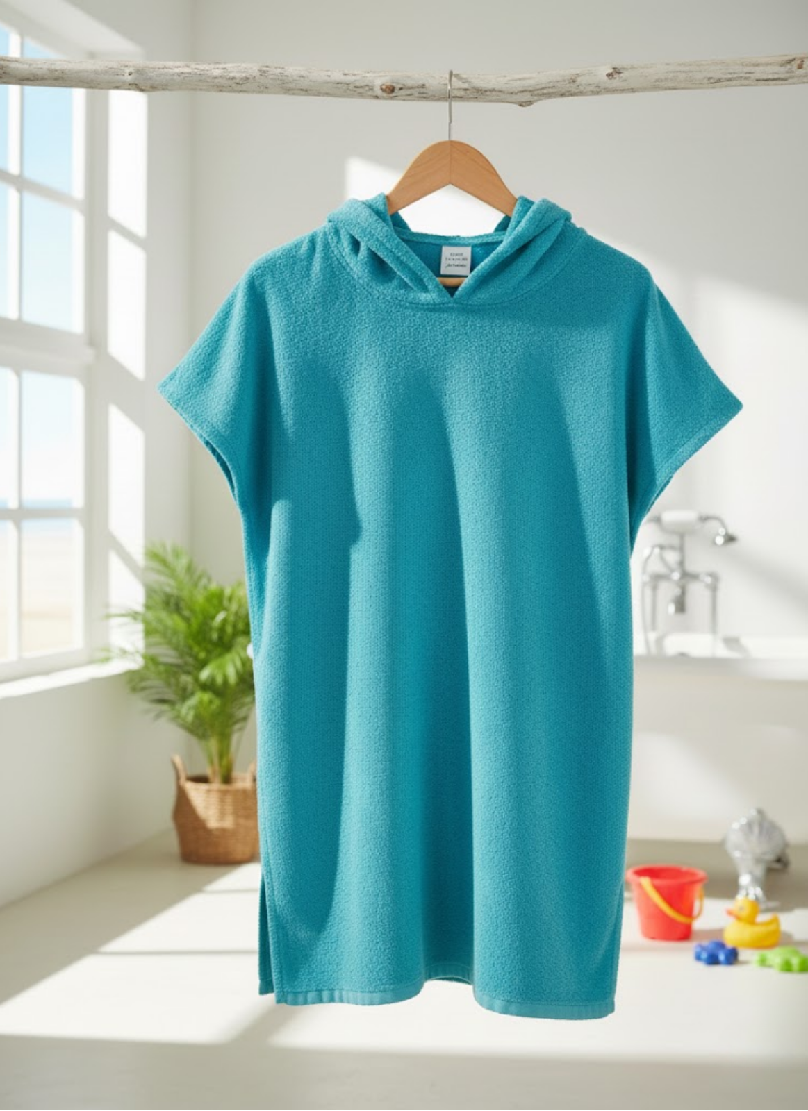 Premium 100% Turkish Cotton Changing Robe | Quick Dry Hooded Surf Poncho Beach Towel