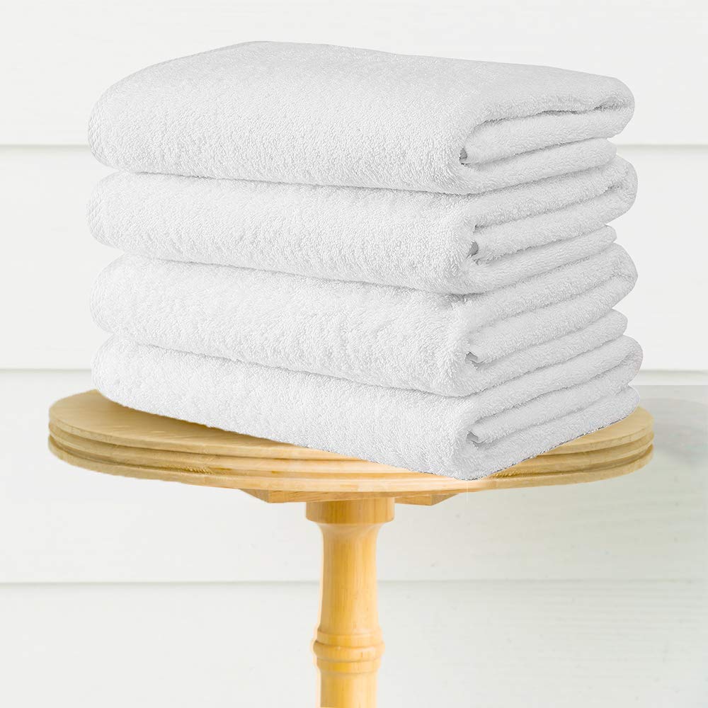 CTT - 4 Piece Bath Towel Set, 100% Turkish Cotton, Quick Dry, Absorbent & Comfy Towels for Spa & Hotel