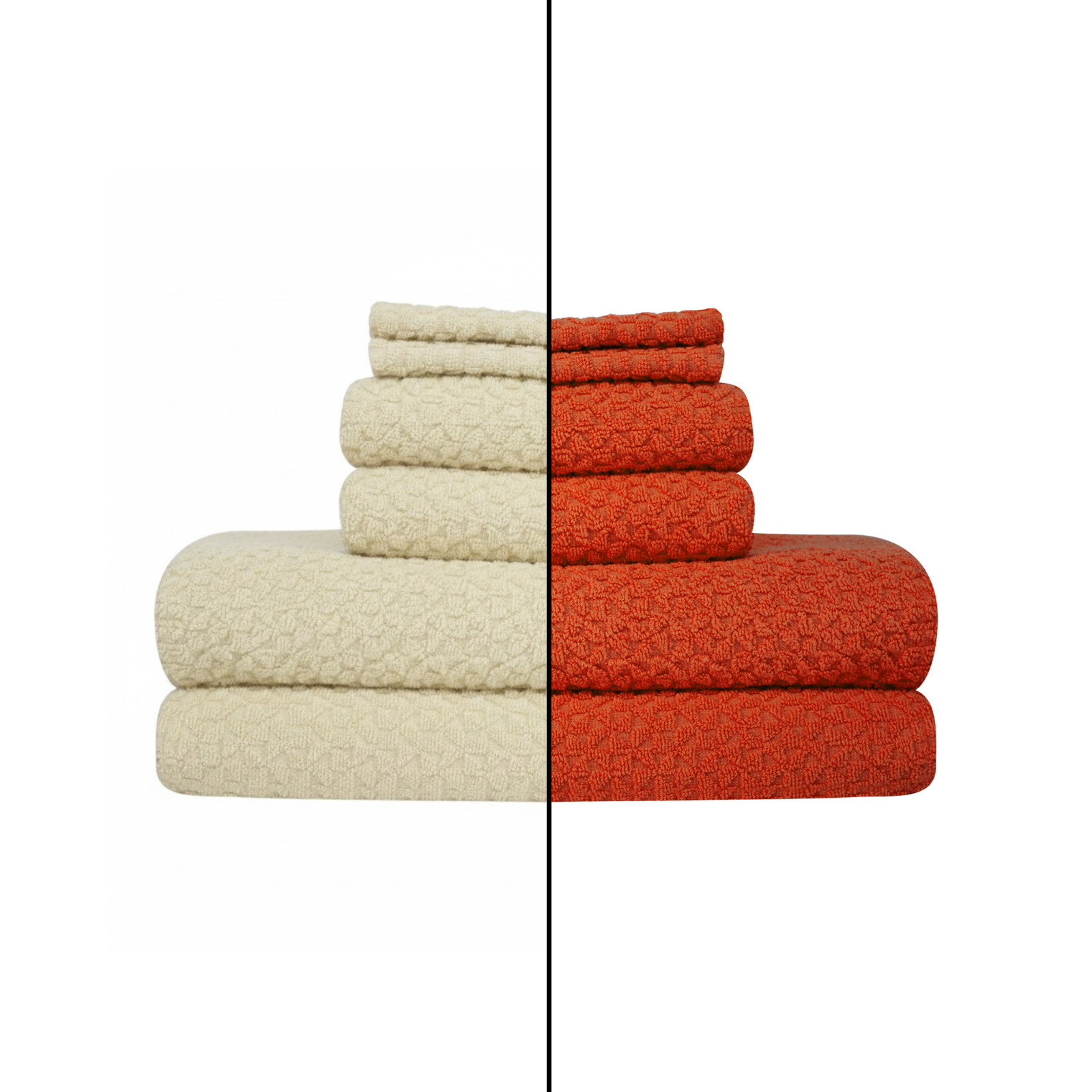 Luxury 6-Piece Jacquard Turkish Cotton Towels – Bath, Hand, Washcloth Towels