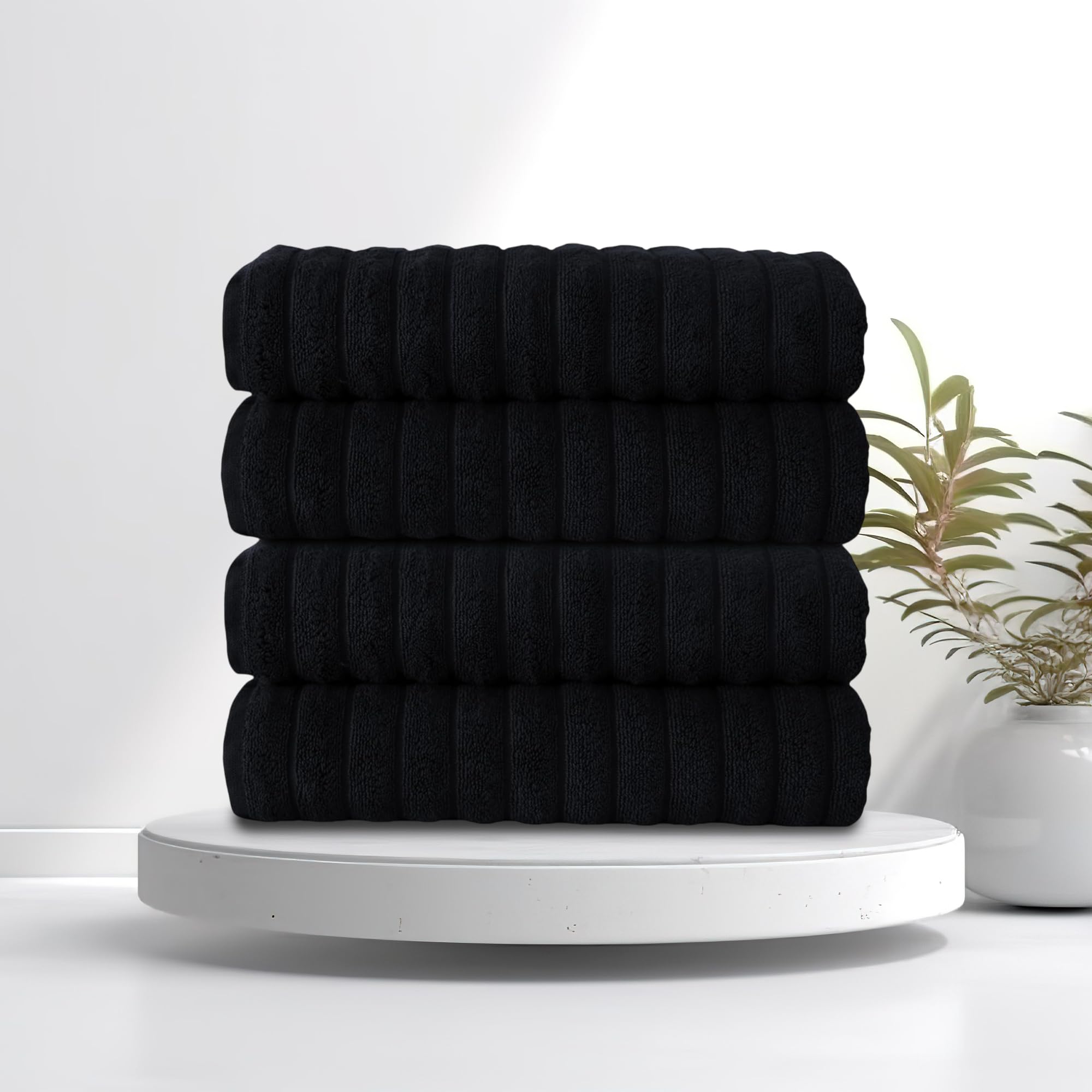 Brampton Premium 4 Piece Turkish Cotton Bath Towels 27"x54" | Ultra-Soft, Absorbent Towels for Spa & Hotel