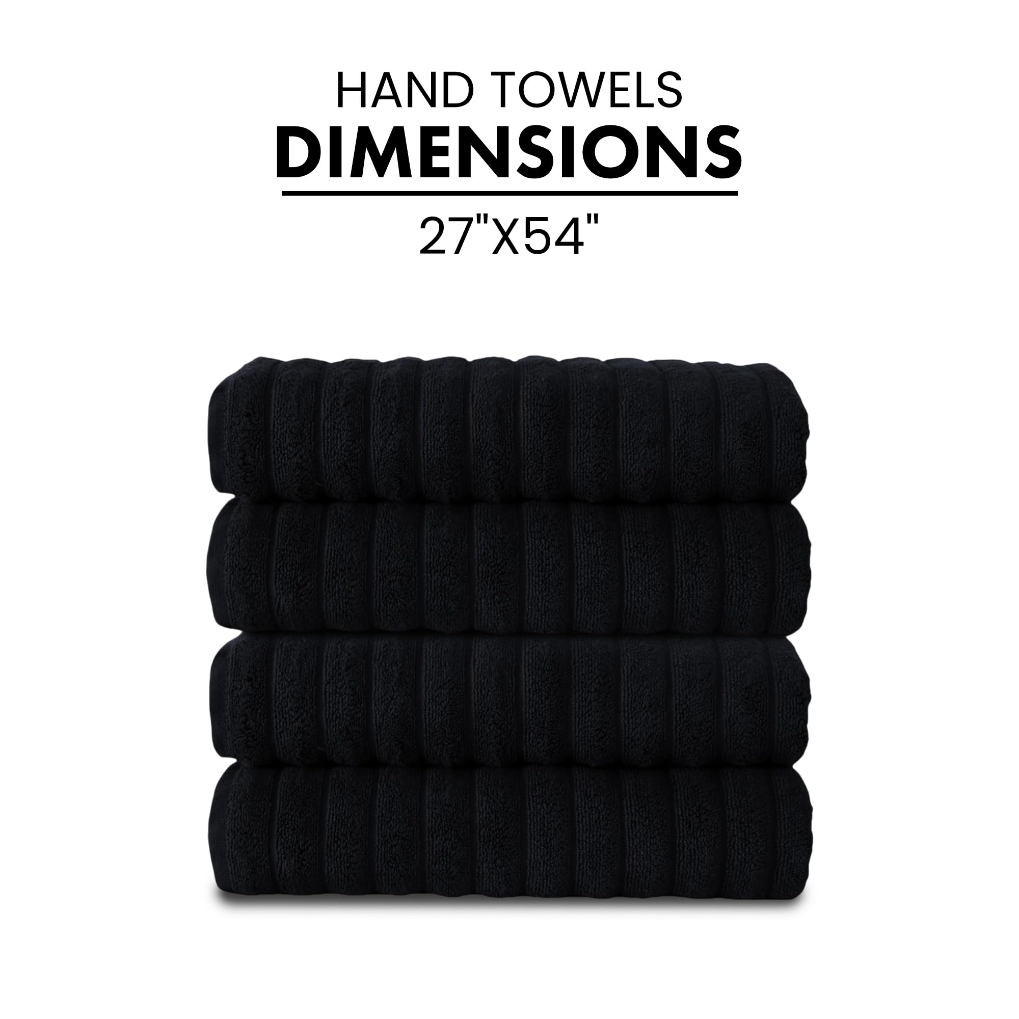 Brampton Premium 4 Piece Turkish Cotton Bath Towels 27"x54" | Ultra-Soft, Absorbent Towels for Spa & Hotel