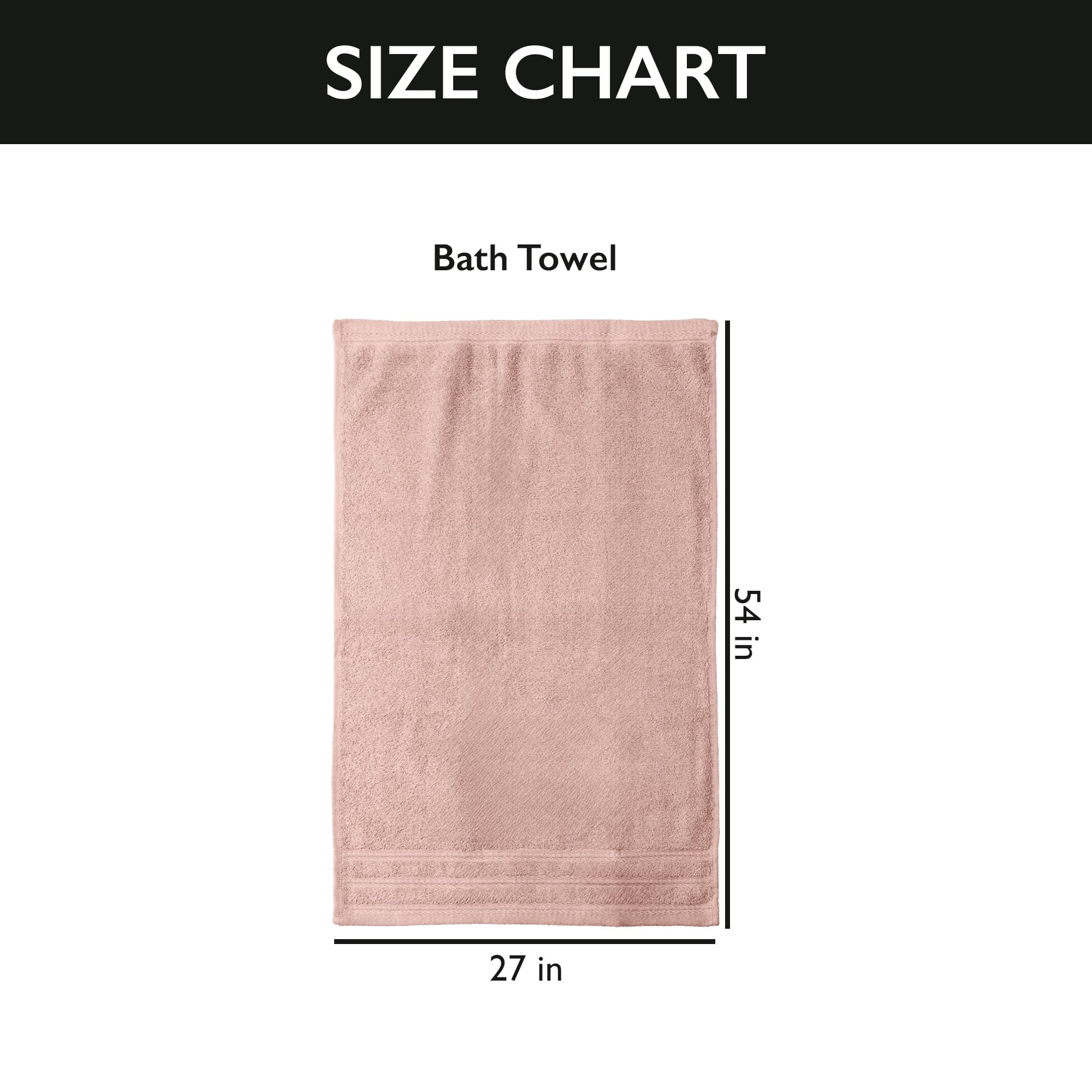 Nine West 4 Piece Premium Bath Towels Set - 100% Cotton Terry Cloth, Absorbent & Soft, Machine Washable & Quick Dry - 27"x54" Set of 4