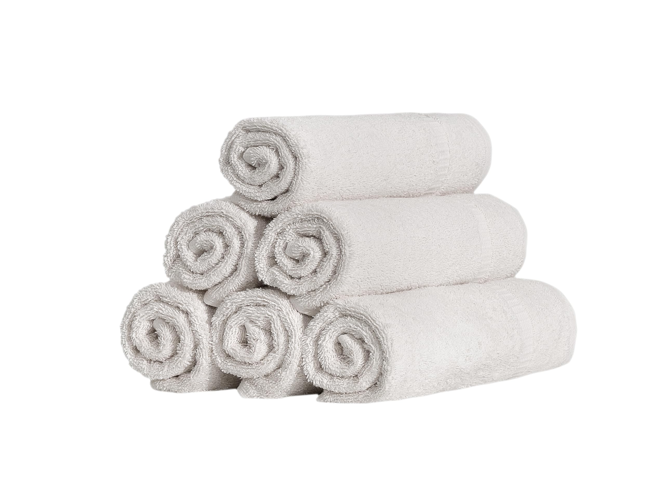 SALBAKOS - 100% Turkish Cotton Hand Towels Set 6 Pieces 16"x30" | Quick Dry, Absorbent & Soft Towels for Hotel & Spa