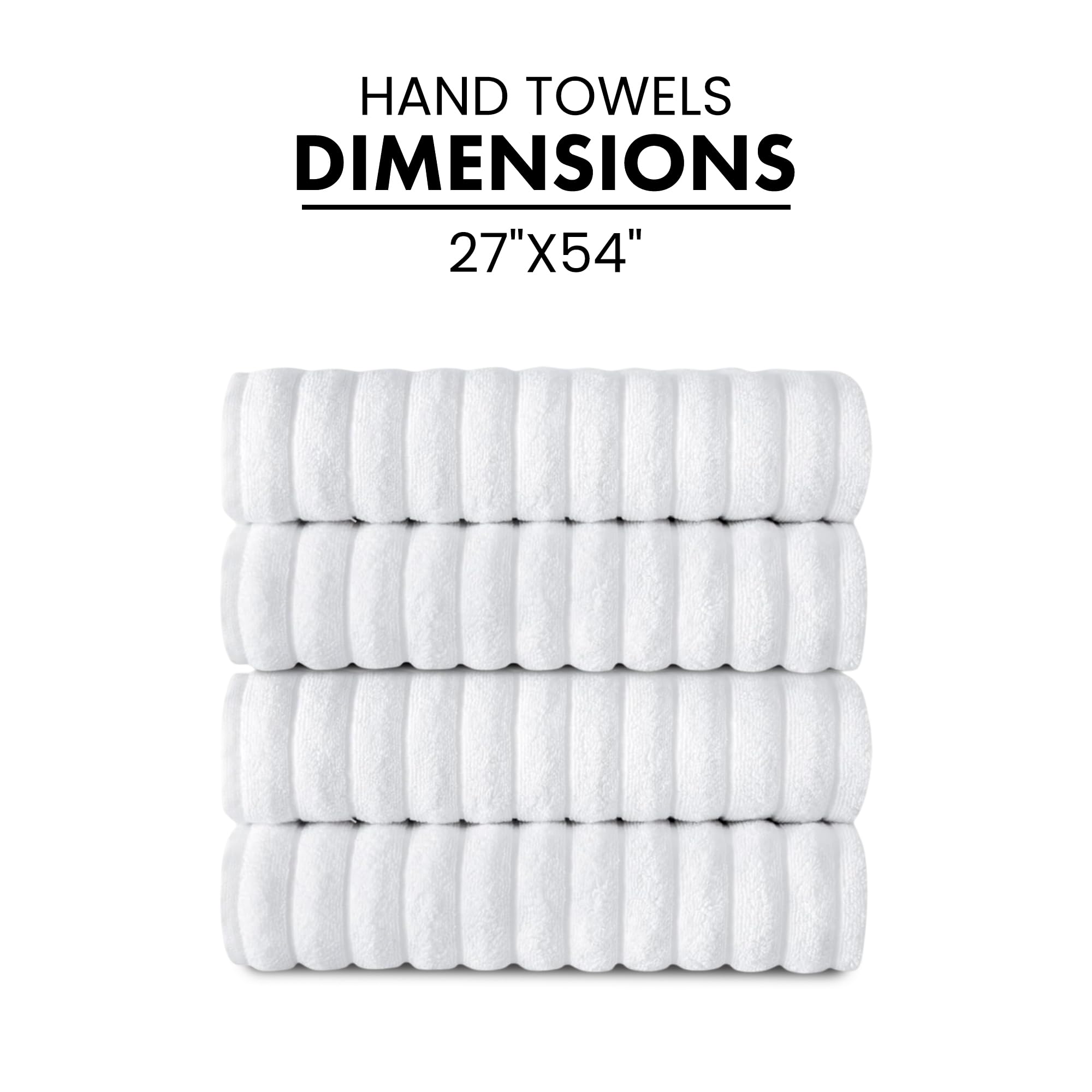 Brampton Premium 4 Piece Turkish Cotton Bath Towels 27"x54" | Ultra-Soft, Absorbent Towels for Spa & Hotel