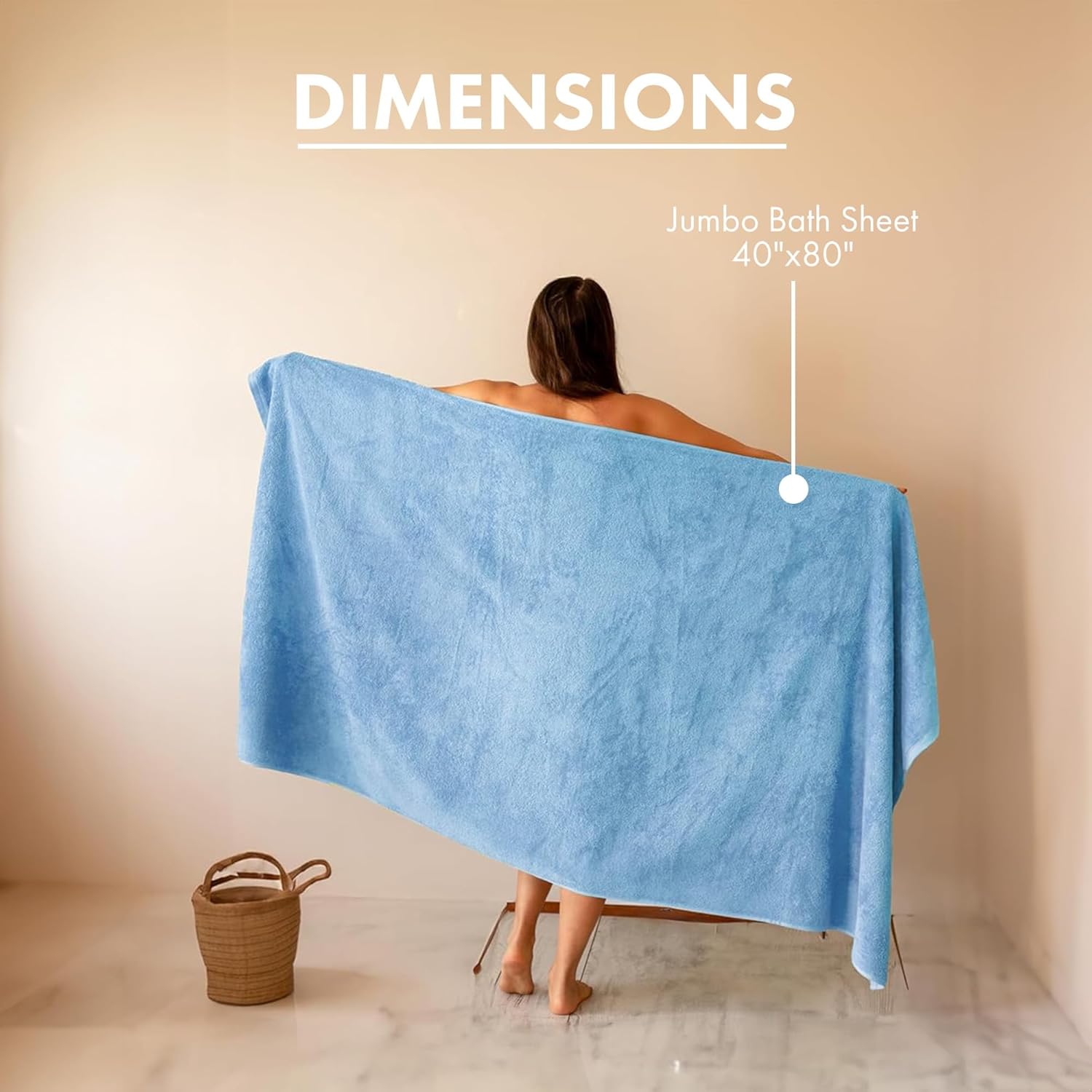 Premium Turkish Cotton Jumbo Bath Sheet Towel 40X80" - Classic Turkish Towels