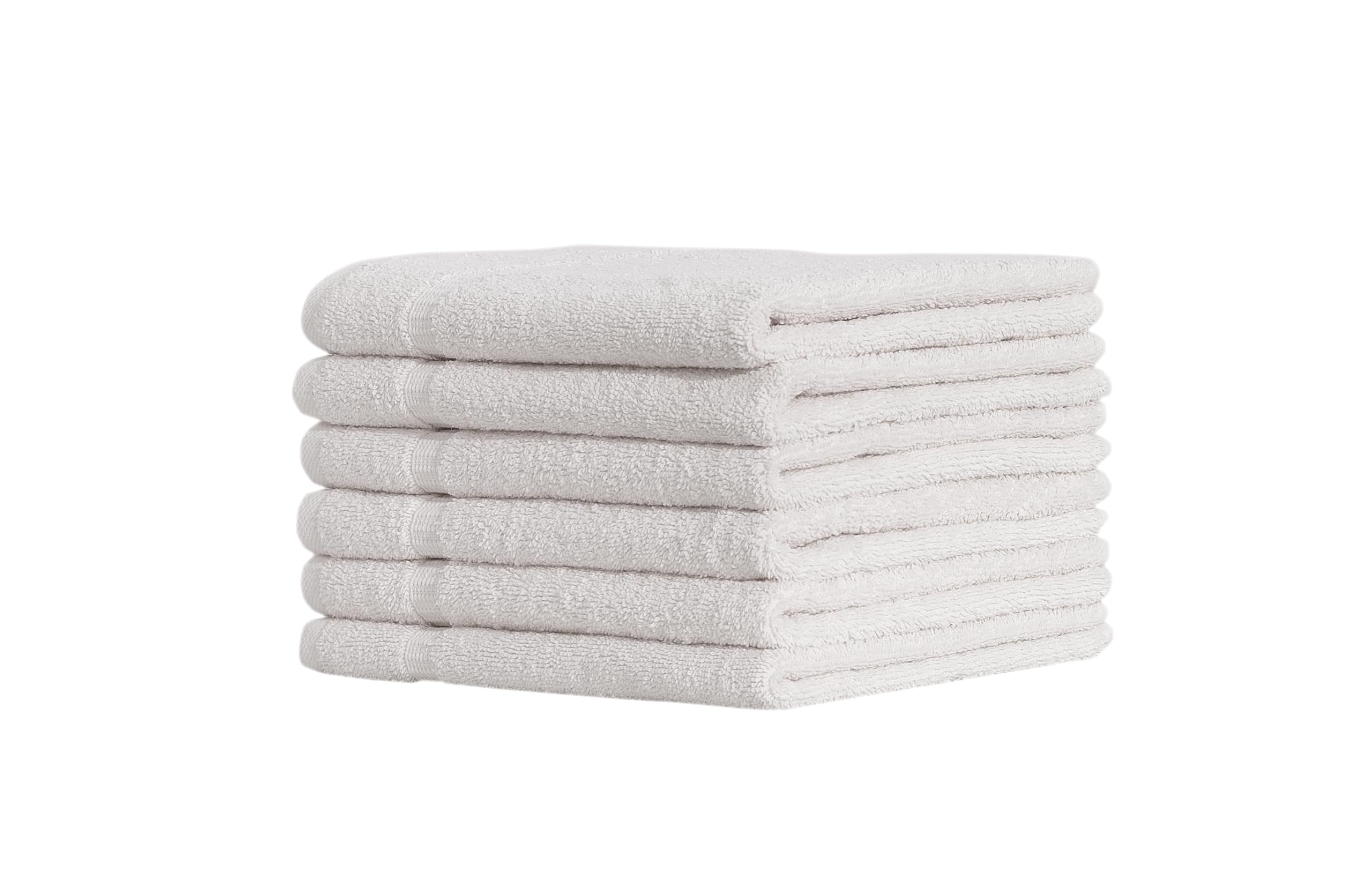 SALBAKOS - 100% Turkish Cotton Hand Towels Set 6 Pieces 16"x30" | Quick Dry, Absorbent & Soft Towels for Hotel & Spa