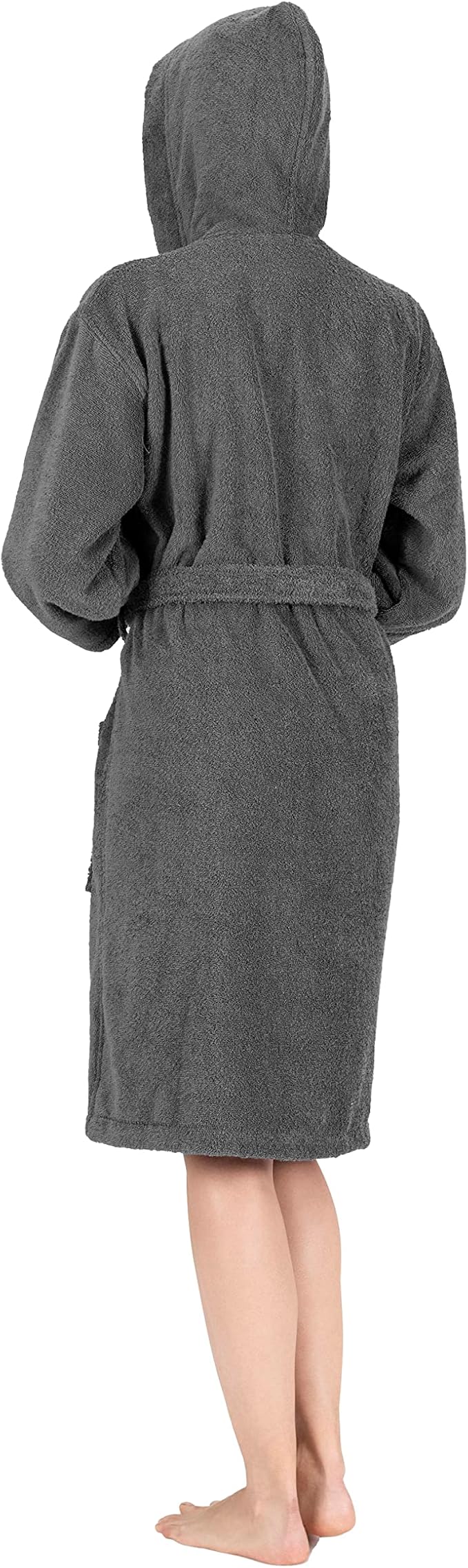 NINE WEST Unisex Bathrobe, 100% Turkish Cotton Hooded Terry Robe, High Absorbent & Quick Dry