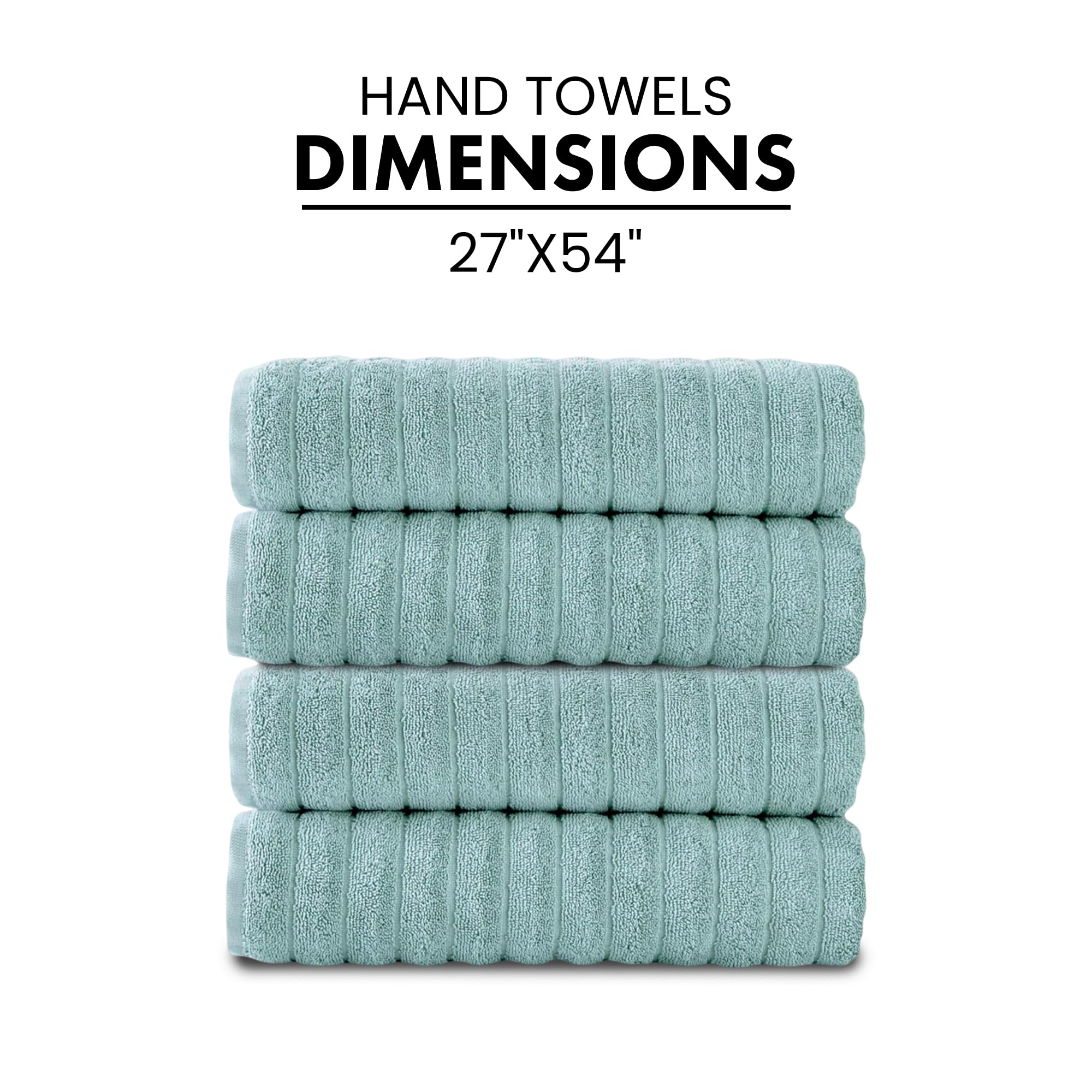Brampton Premium 4 Piece Turkish Cotton Bath Towels 27"x54" | Ultra-Soft, Absorbent Towels for Spa & Hotel