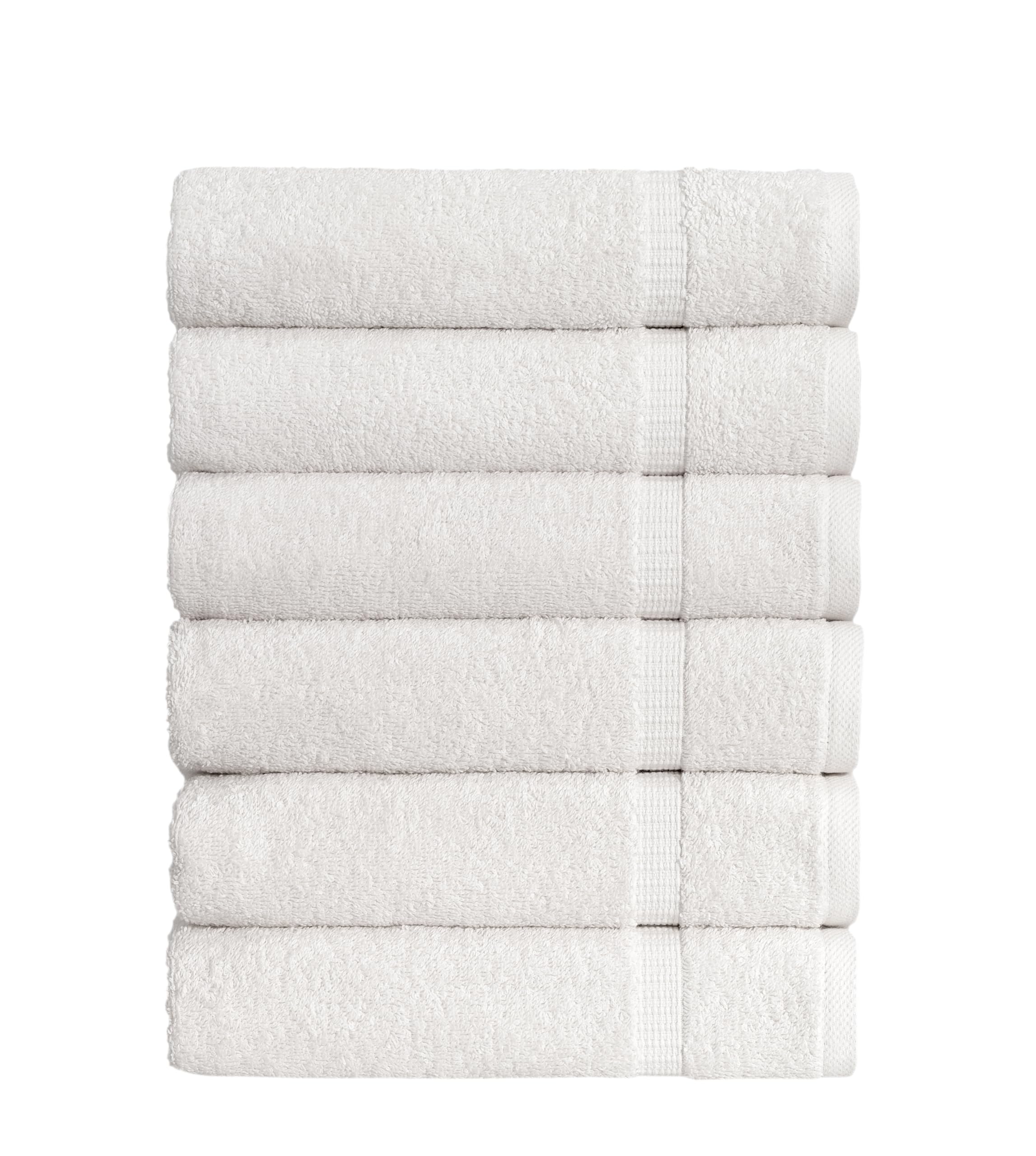 SALBAKOS - 100% Turkish Cotton Hand Towels Set 6 Pieces 16"x30" | Quick Dry, Absorbent & Soft Towels for Hotel & Spa