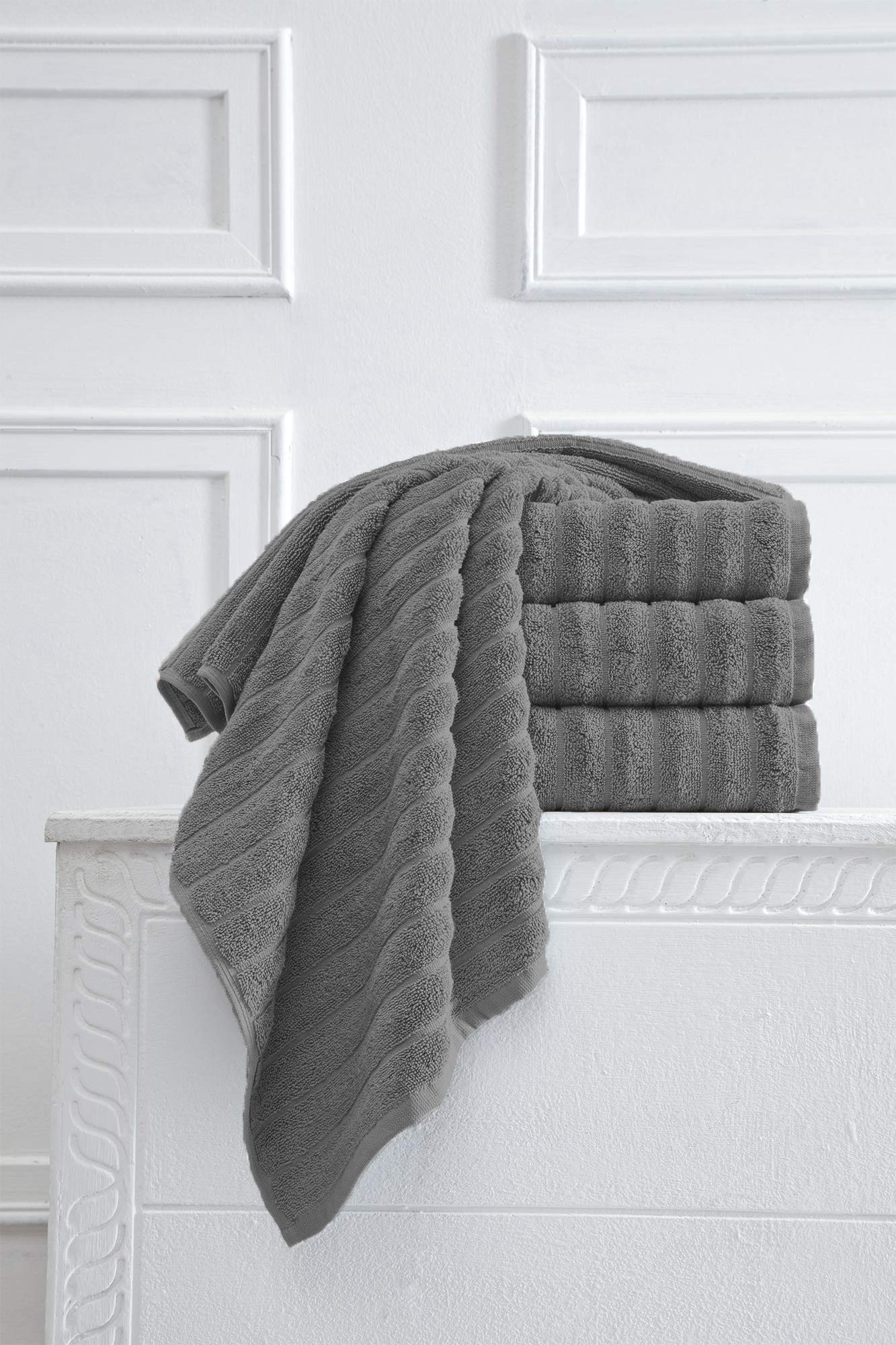 Brampton Premium 4 Piece Turkish Cotton Bath Towels 27"x54" | Ultra-Soft, Absorbent Towels for Spa & Hotel