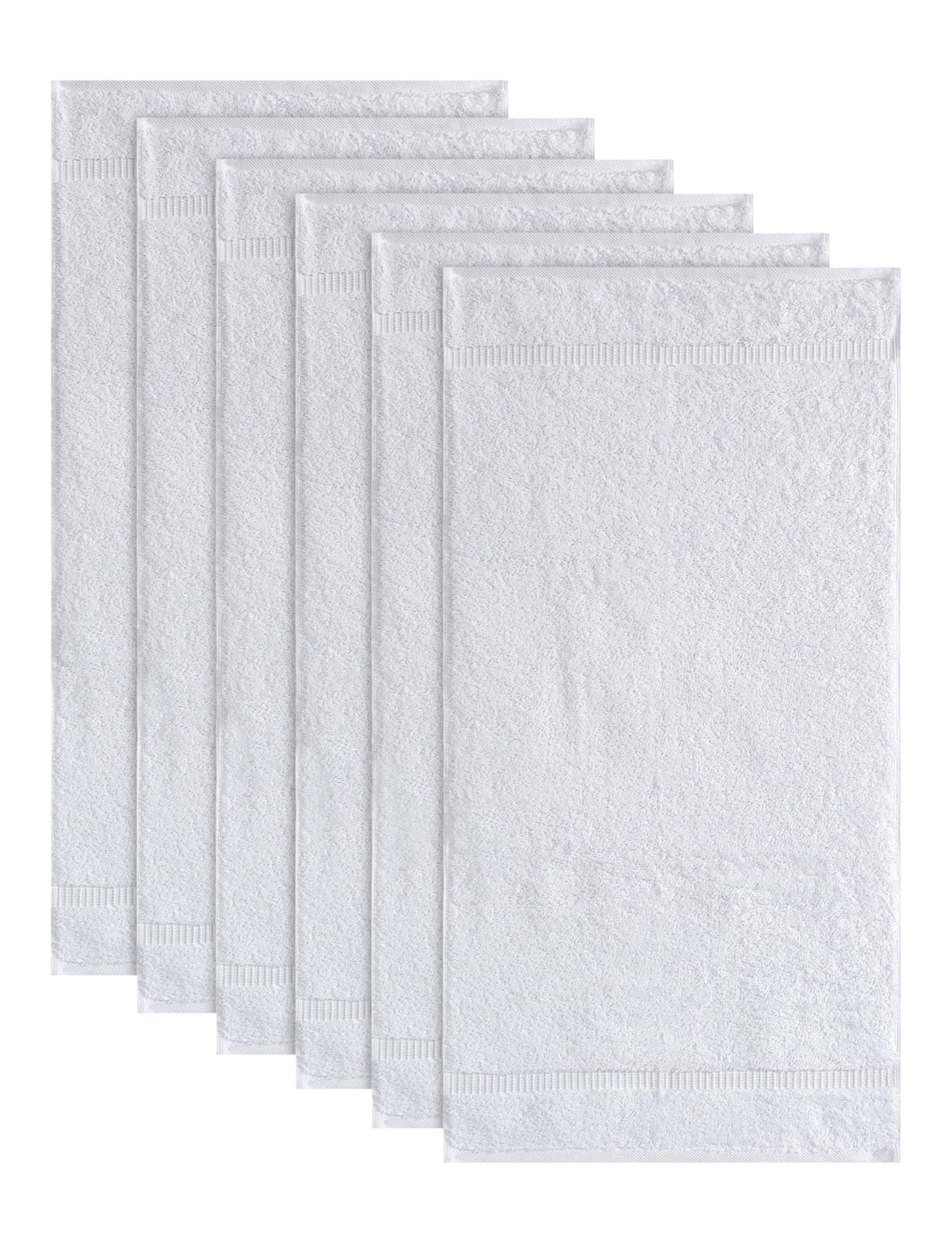 SALBAKOS - 100% Turkish Cotton Hand Towels Set 6 Pieces 16"x30" | Quick Dry, Absorbent & Soft Towels for Hotel & Spa