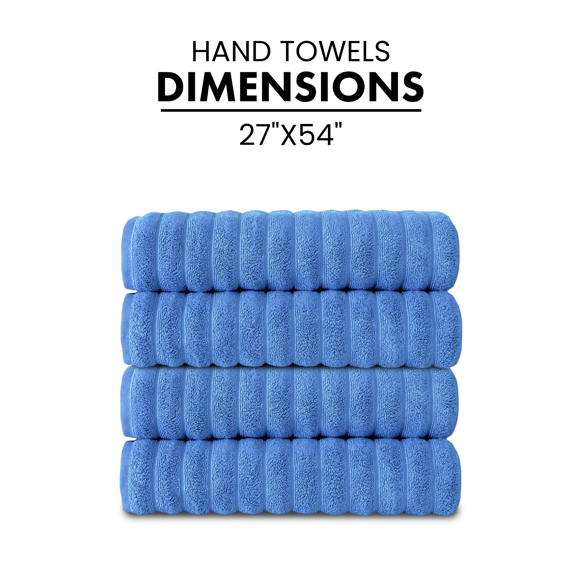 Brampton Premium 4 Piece Turkish Cotton Bath Towels 27"x54" | Ultra-Soft, Absorbent Towels for Spa & Hotel