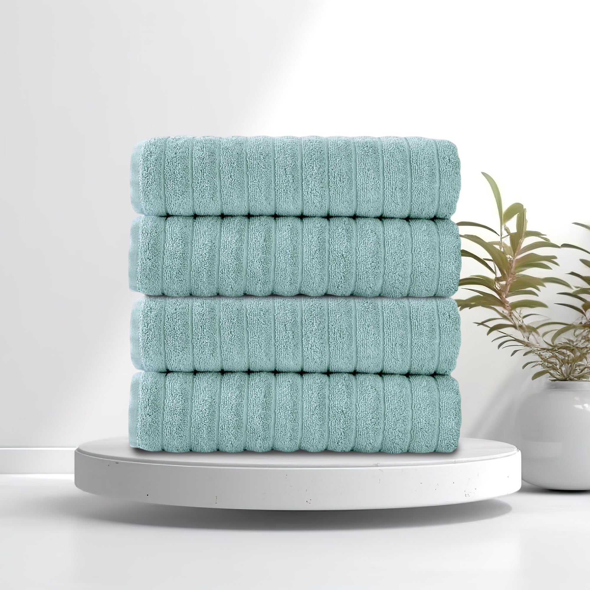 Brampton Premium 4 Piece Turkish Cotton Bath Towels 27"x54" | Ultra-Soft, Absorbent Towels for Spa & Hotel
