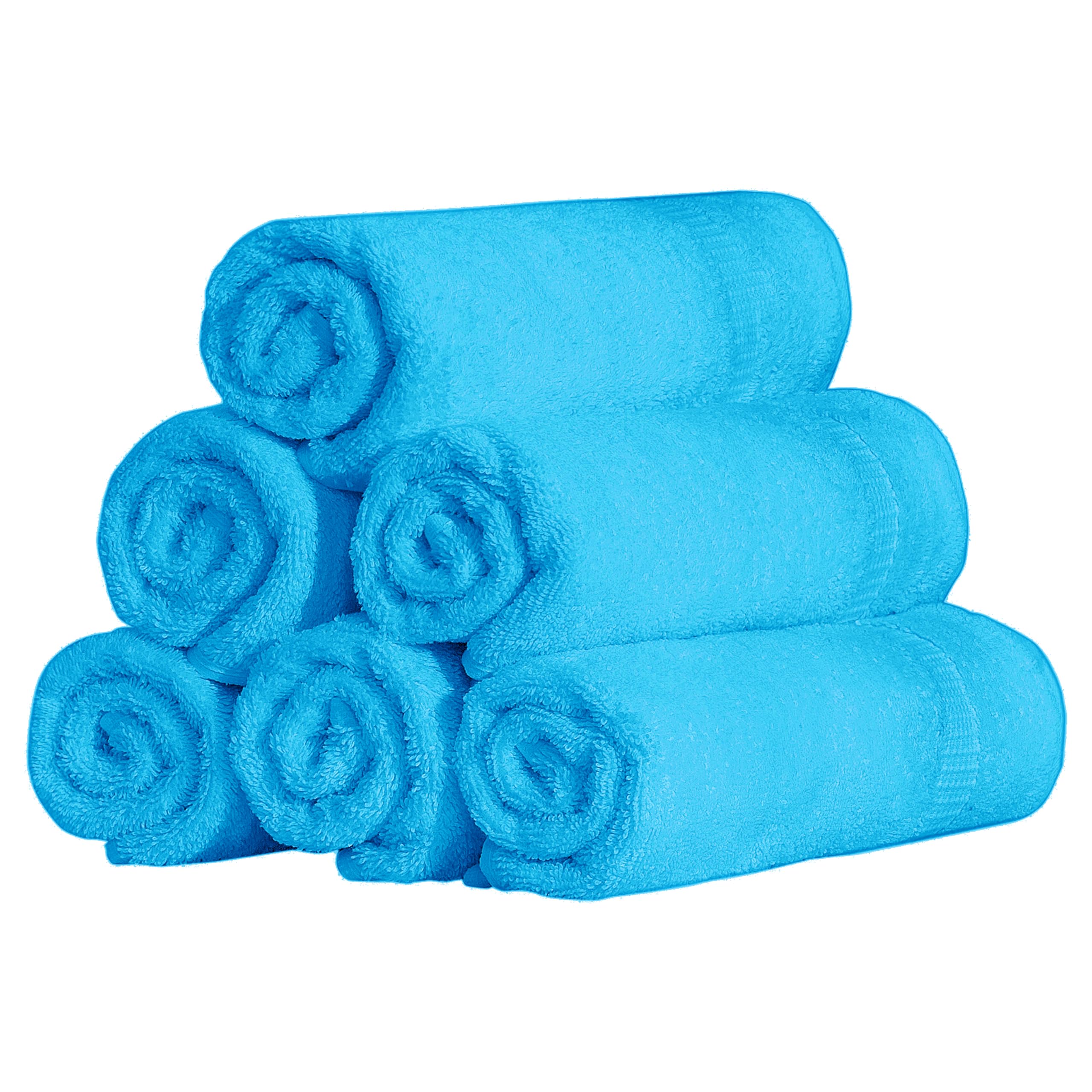 SALBAKOS - 100% Turkish Cotton Hand Towels Set 6 Pieces 16"x30" | Quick Dry, Absorbent & Soft Towels for Hotel & Spa