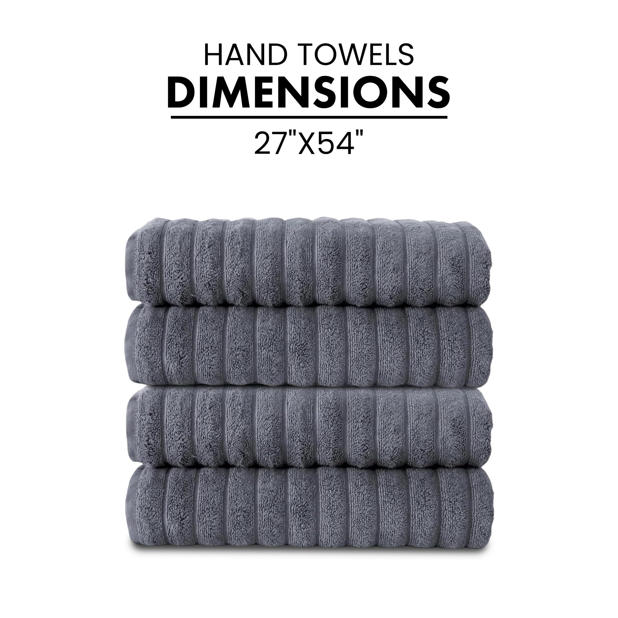 Brampton Premium 4 Piece Turkish Cotton Bath Towels 27"x54" | Ultra-Soft, Absorbent Towels for Spa & Hotel