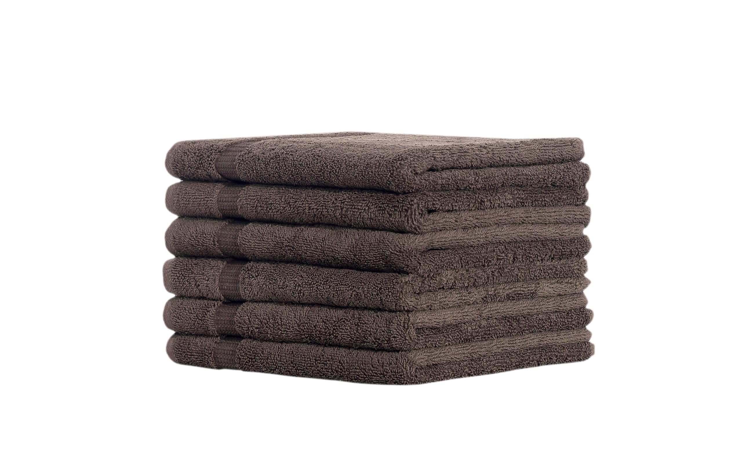 SALBAKOS - 100% Turkish Cotton Hand Towels Set 6 Pieces 16"x30" | Quick Dry, Absorbent & Soft Towels for Hotel & Spa