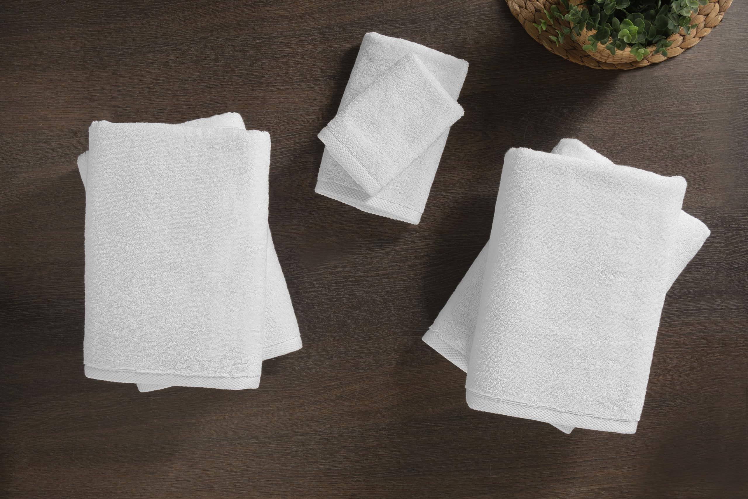 NINE WEST - 100% Cotton 2 Pcs Bath Towels Set - Premium Quality, Machine Washable, Absorbent & Soft - 28"x54" White