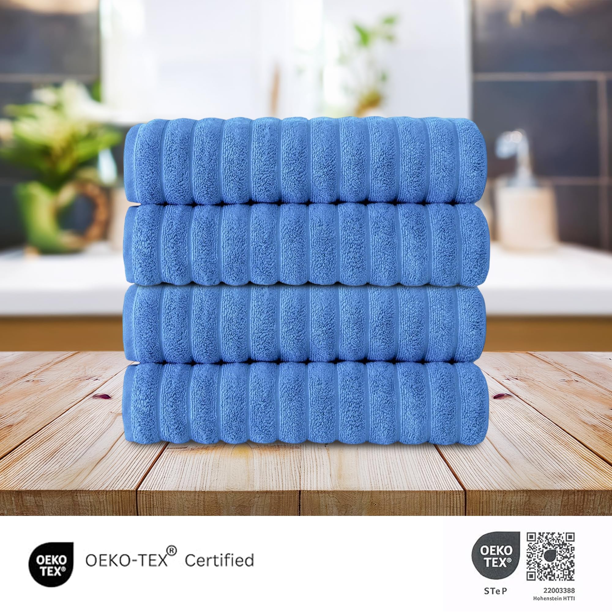 Brampton Premium 4 Piece Turkish Cotton Bath Towels 27"x54" | Ultra-Soft, Absorbent Towels for Spa & Hotel