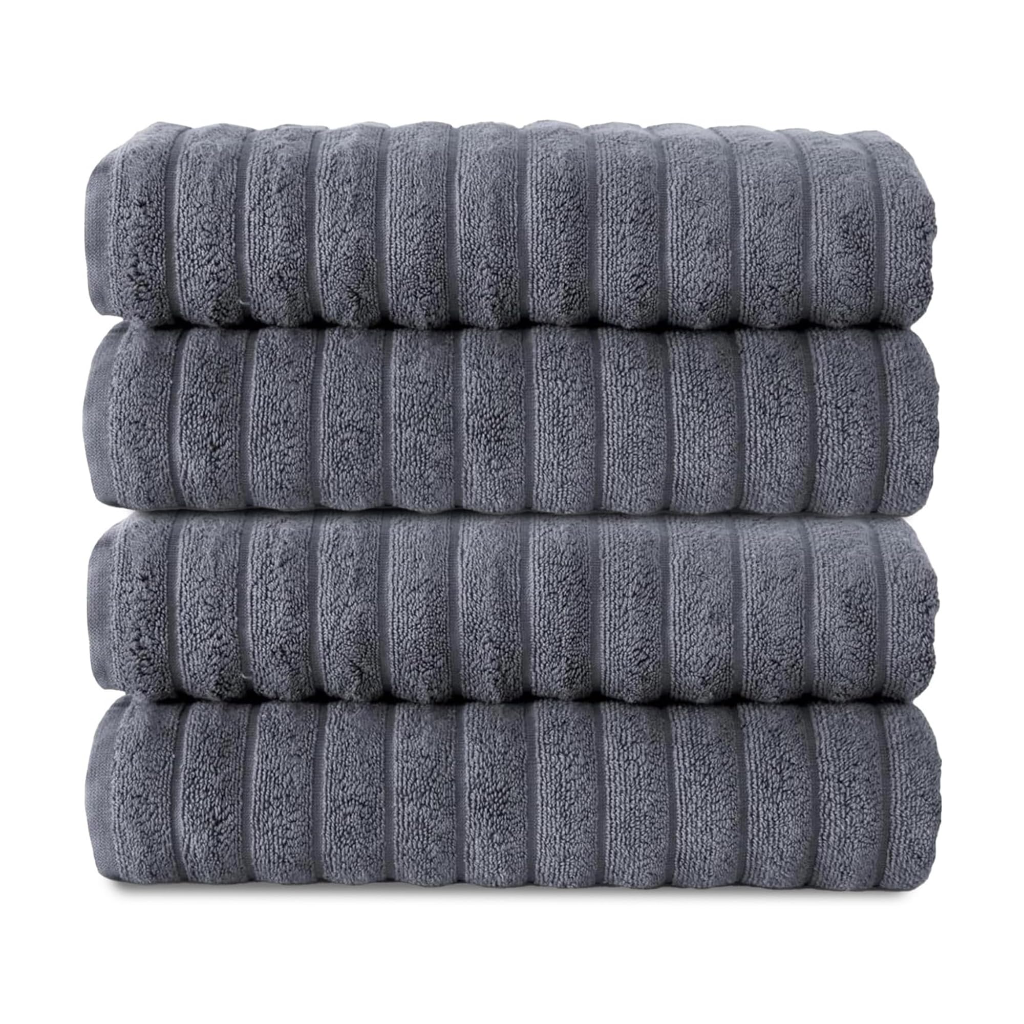 Brampton Premium 4 Piece Turkish Cotton Bath Towels 27"x54" | Ultra-Soft, Absorbent Towels for Spa & Hotel