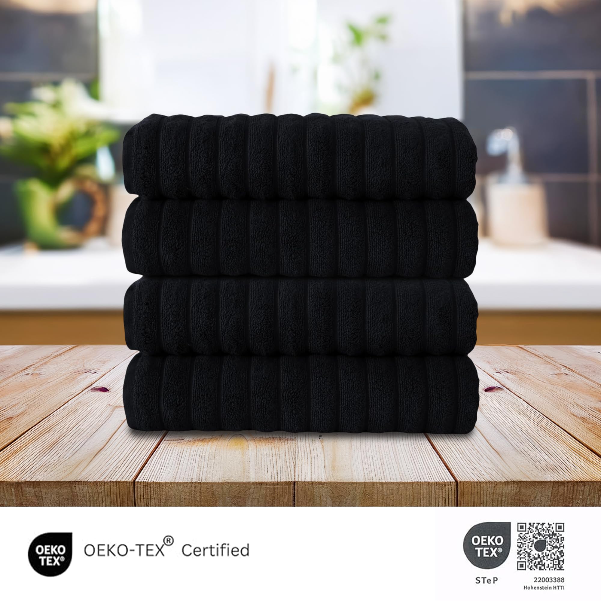 Brampton Premium 4 Piece Turkish Cotton Bath Towels 27"x54" | Ultra-Soft, Absorbent Towels for Spa & Hotel