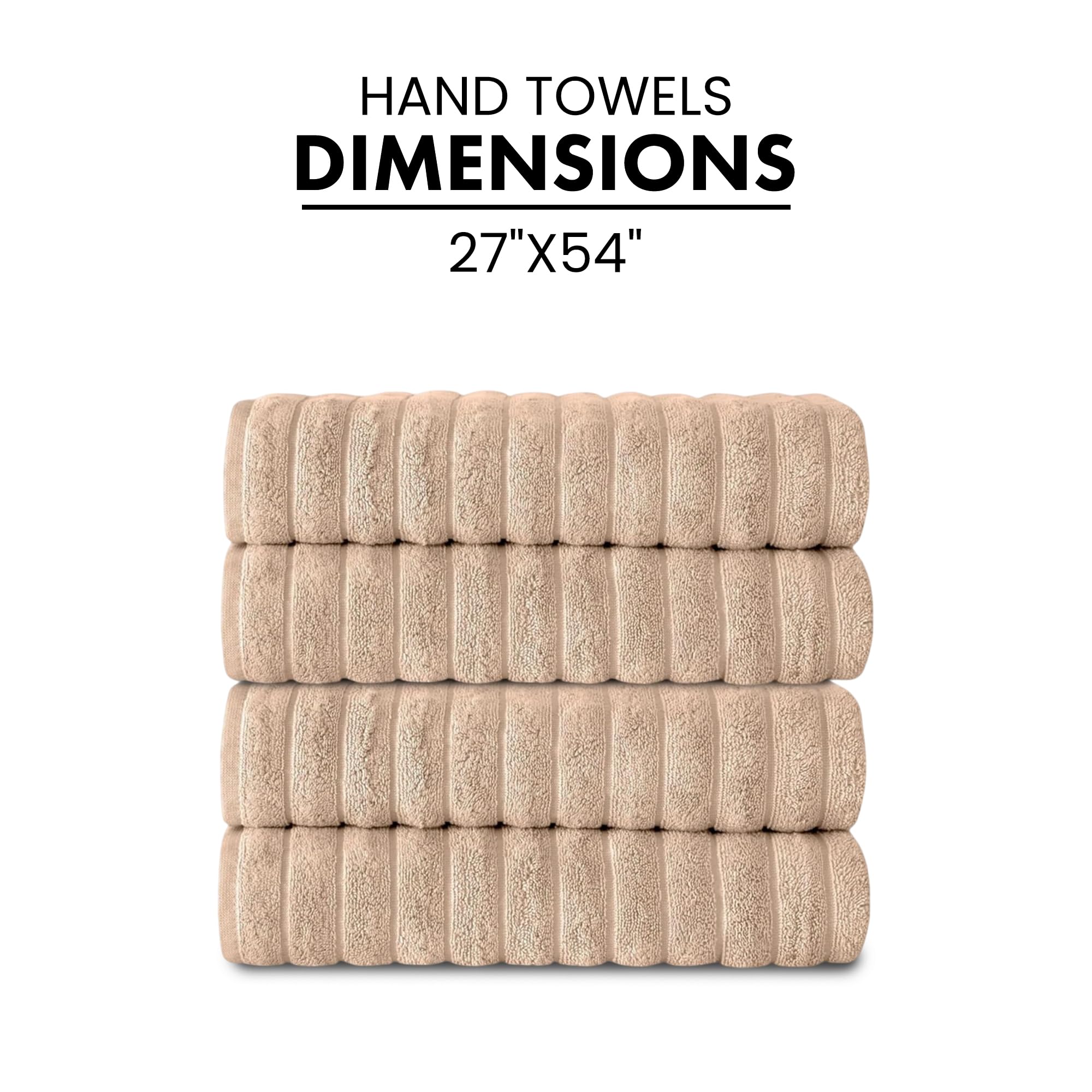 Brampton Premium 4 Piece Turkish Cotton Bath Towels 27"x54" | Ultra-Soft, Absorbent Towels for Spa & Hotel