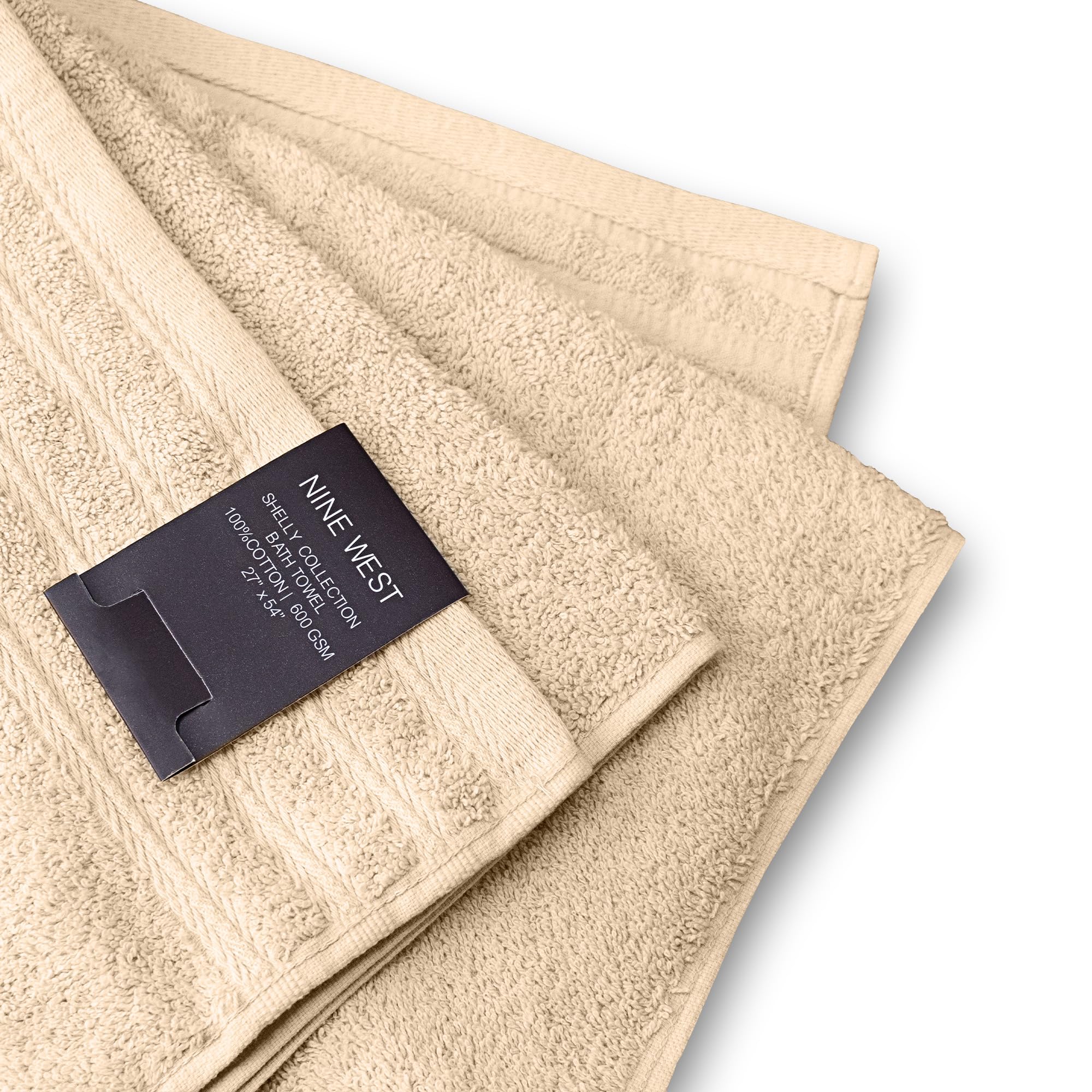 Nine West 4 Piece Premium Bath Towels Set - 100% Cotton Terry Cloth, Absorbent & Soft, Machine Washable & Quick Dry - 27"x54" Set of 4