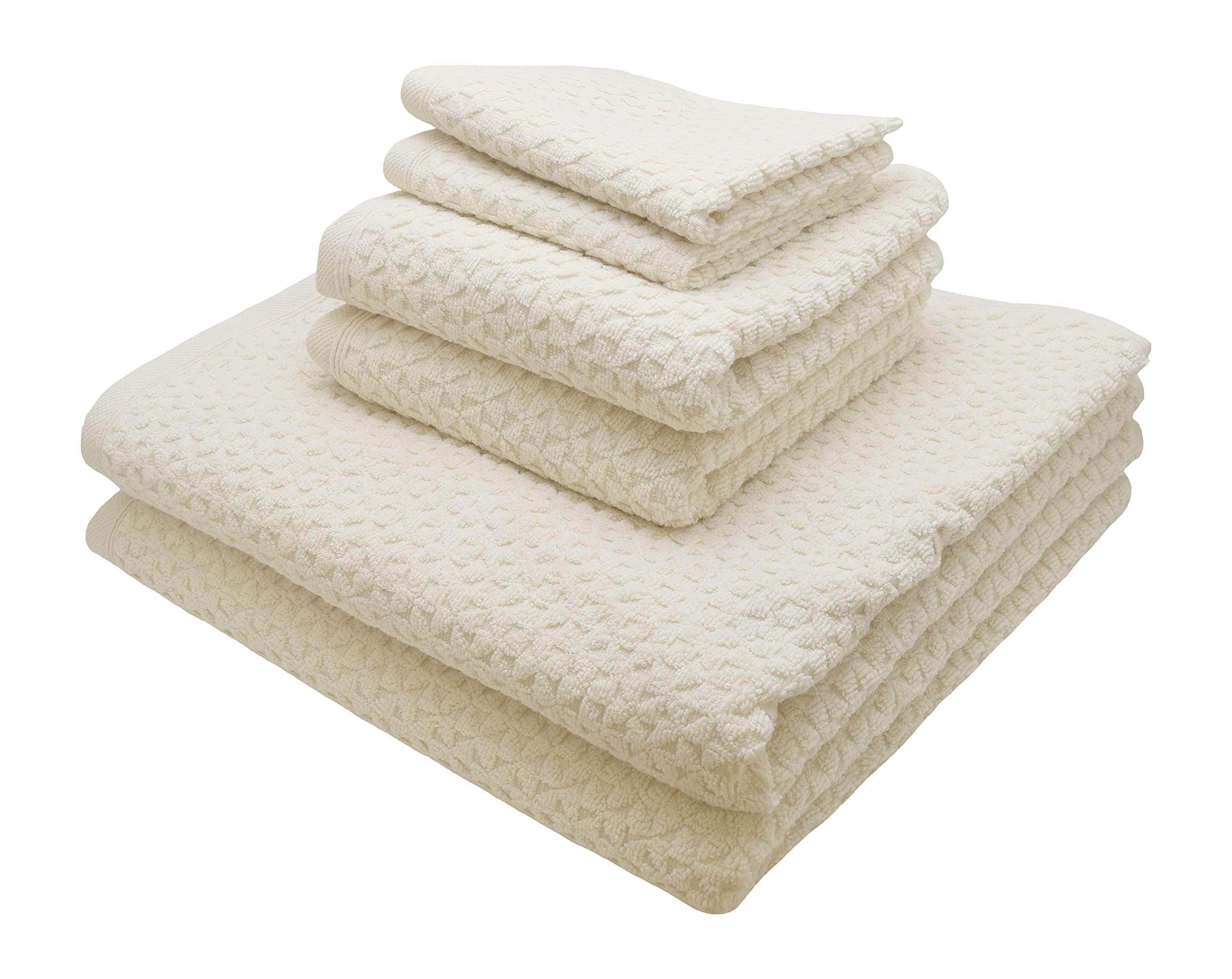 Luxury 6-Piece Jacquard Turkish Cotton Towels – Bath, Hand, Washcloth Towels
