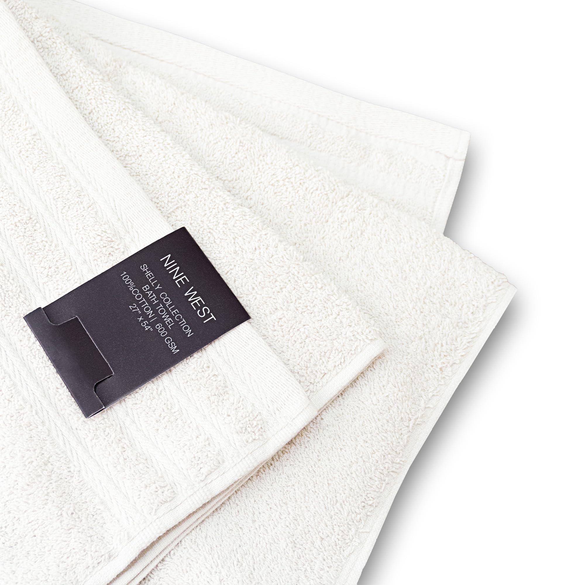 Nine West 4 Piece Premium Bath Towels Set - 100% Cotton Terry Cloth, Absorbent & Soft, Machine Washable & Quick Dry - 27"x54" Set of 4