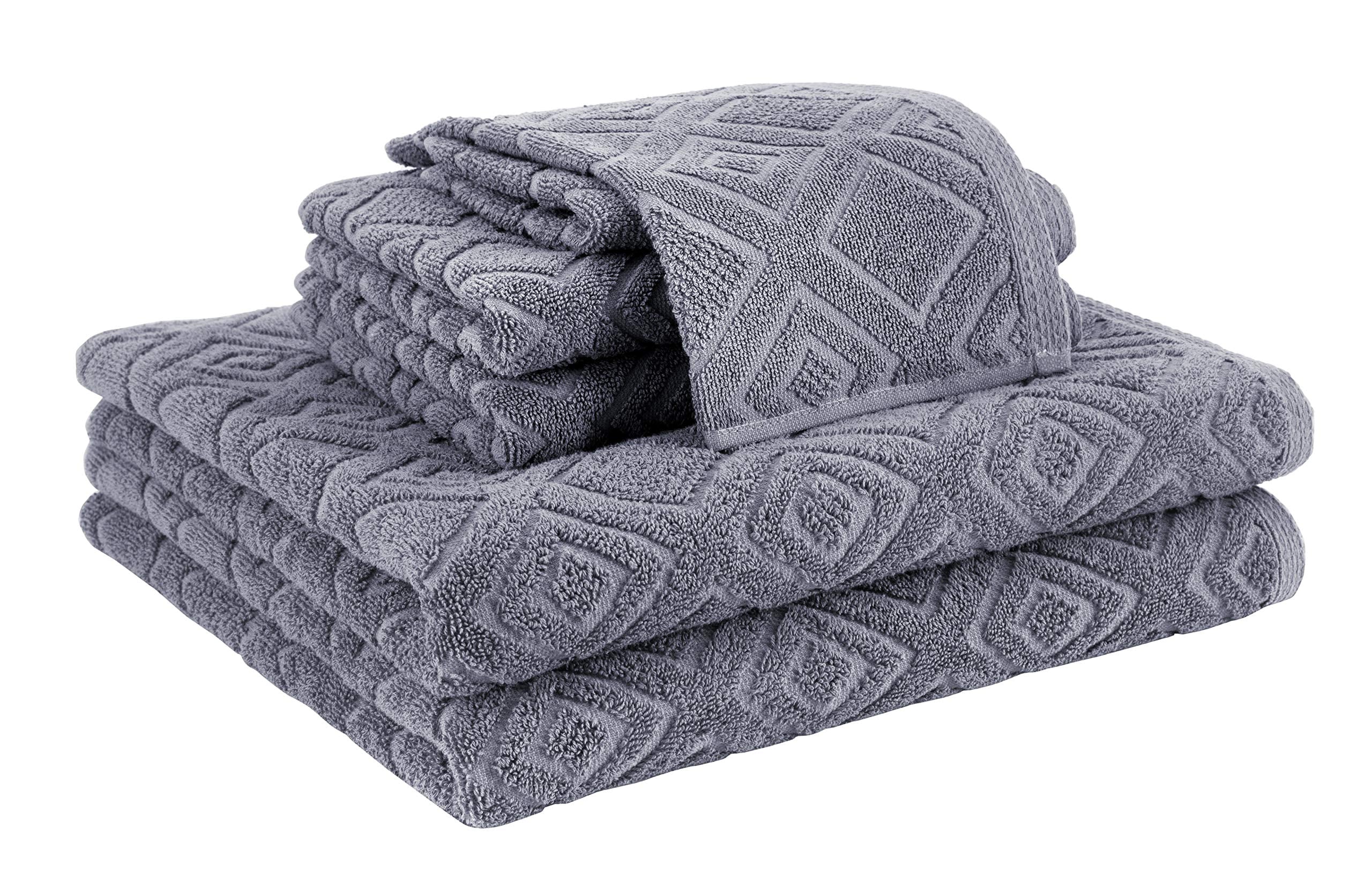 Luxury 6‑Piece Turkish Cotton Towel Set – Grey, Soft & Absorbent