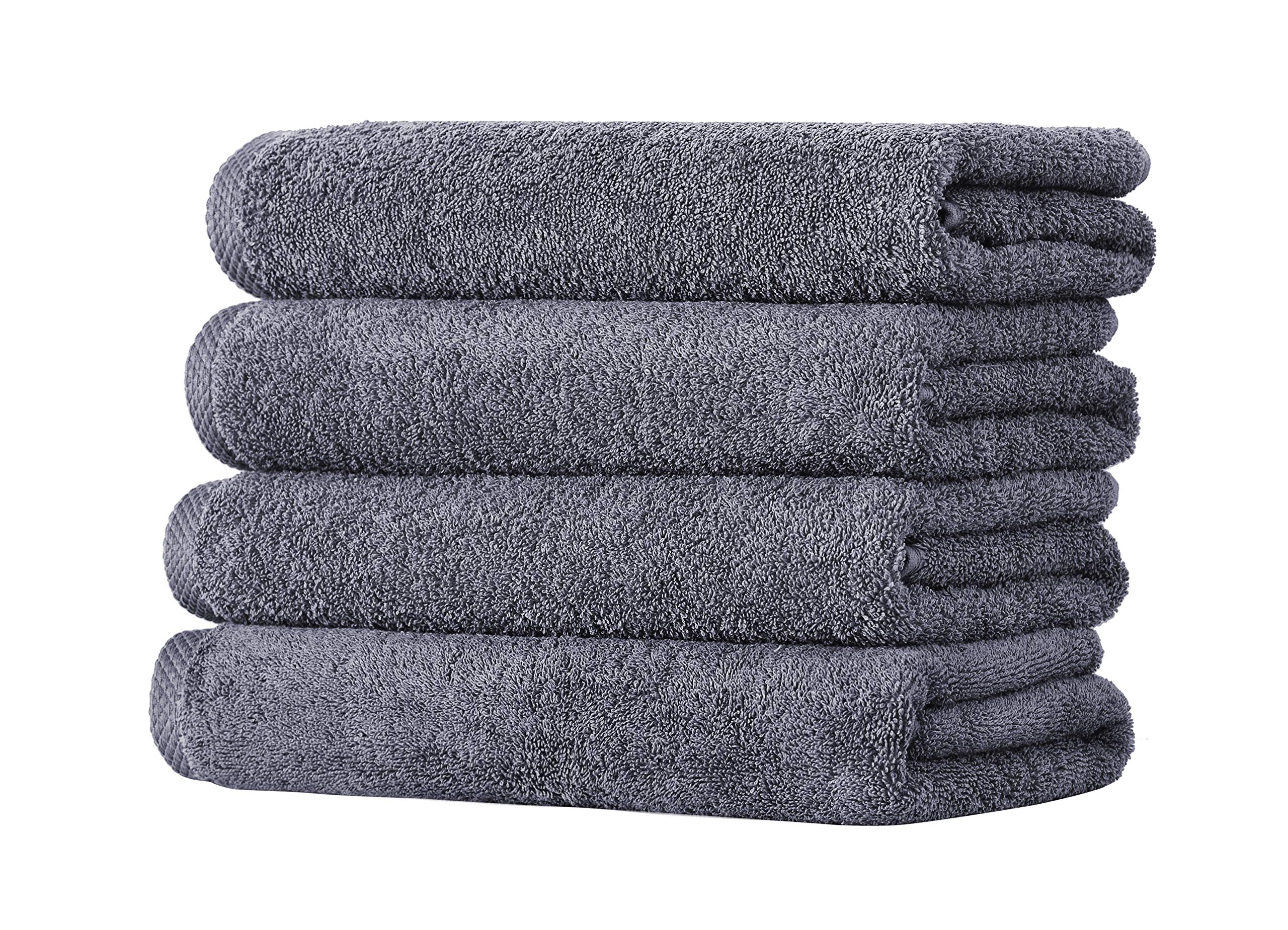 CTT - 4 Piece Bath Towel Set, 100% Turkish Cotton, Quick Dry, Absorbent & Comfy Towels for Spa & Hotel