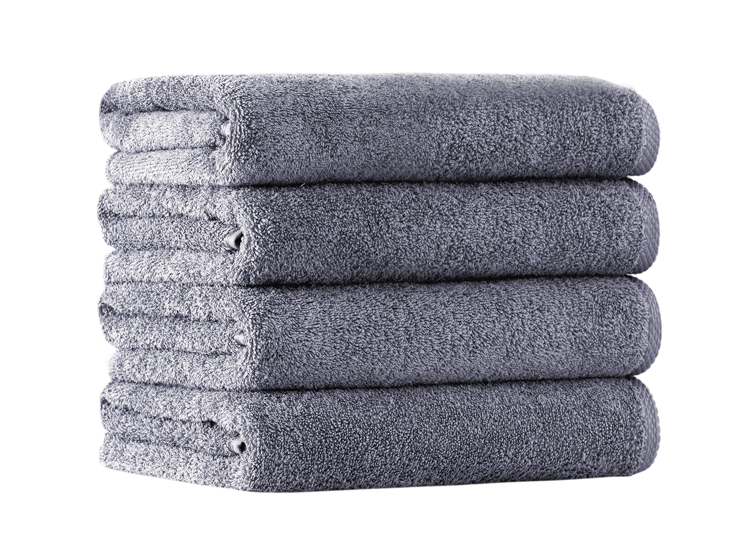 CTT - 4 Piece Bath Towel Set, 100% Turkish Cotton, Quick Dry, Absorbent & Comfy Towels for Spa & Hotel