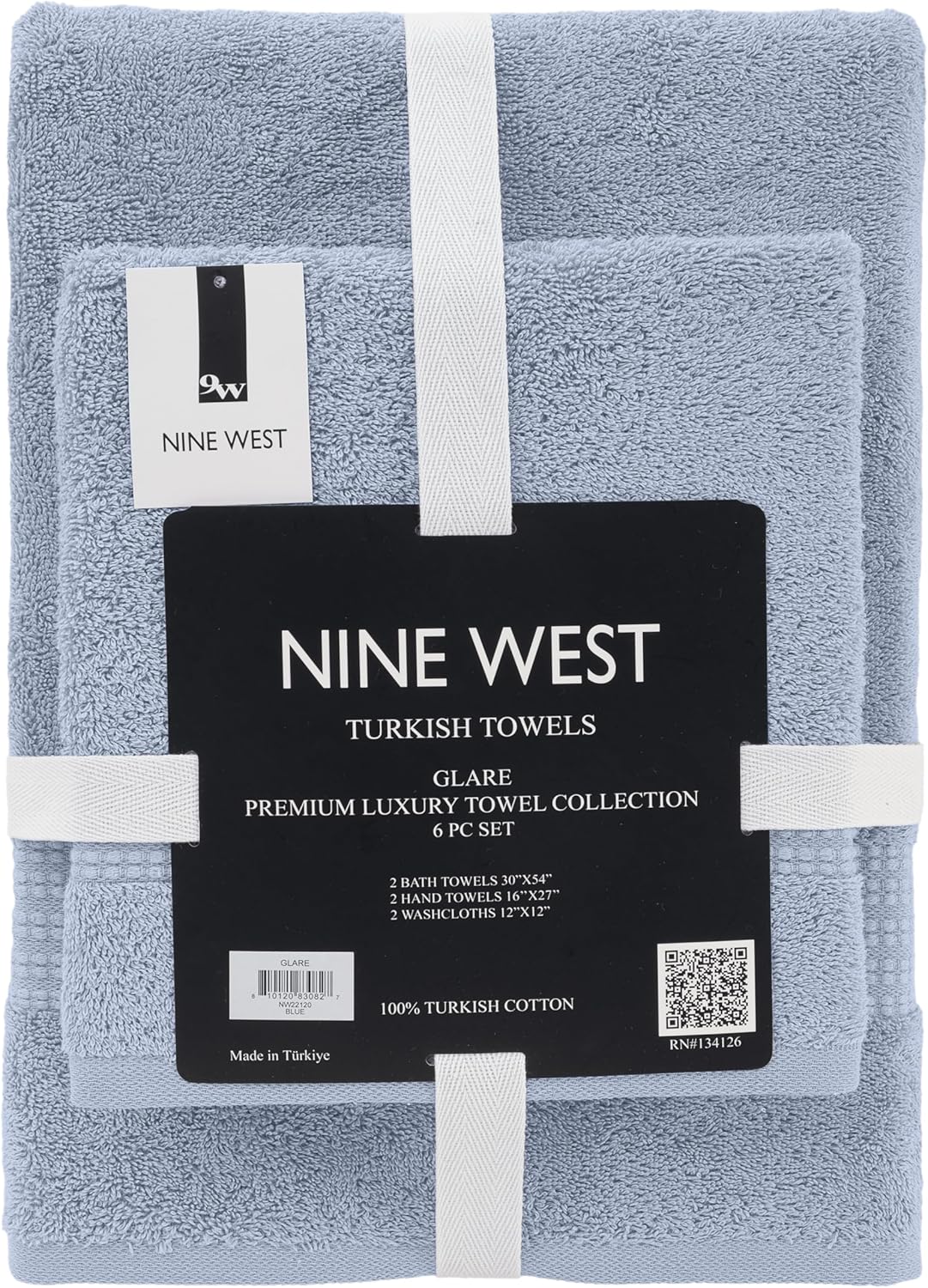 Nine West - Glare Premium Luxury 6 Pc Bale Pack Towel Set- 100% Turkish Cotton