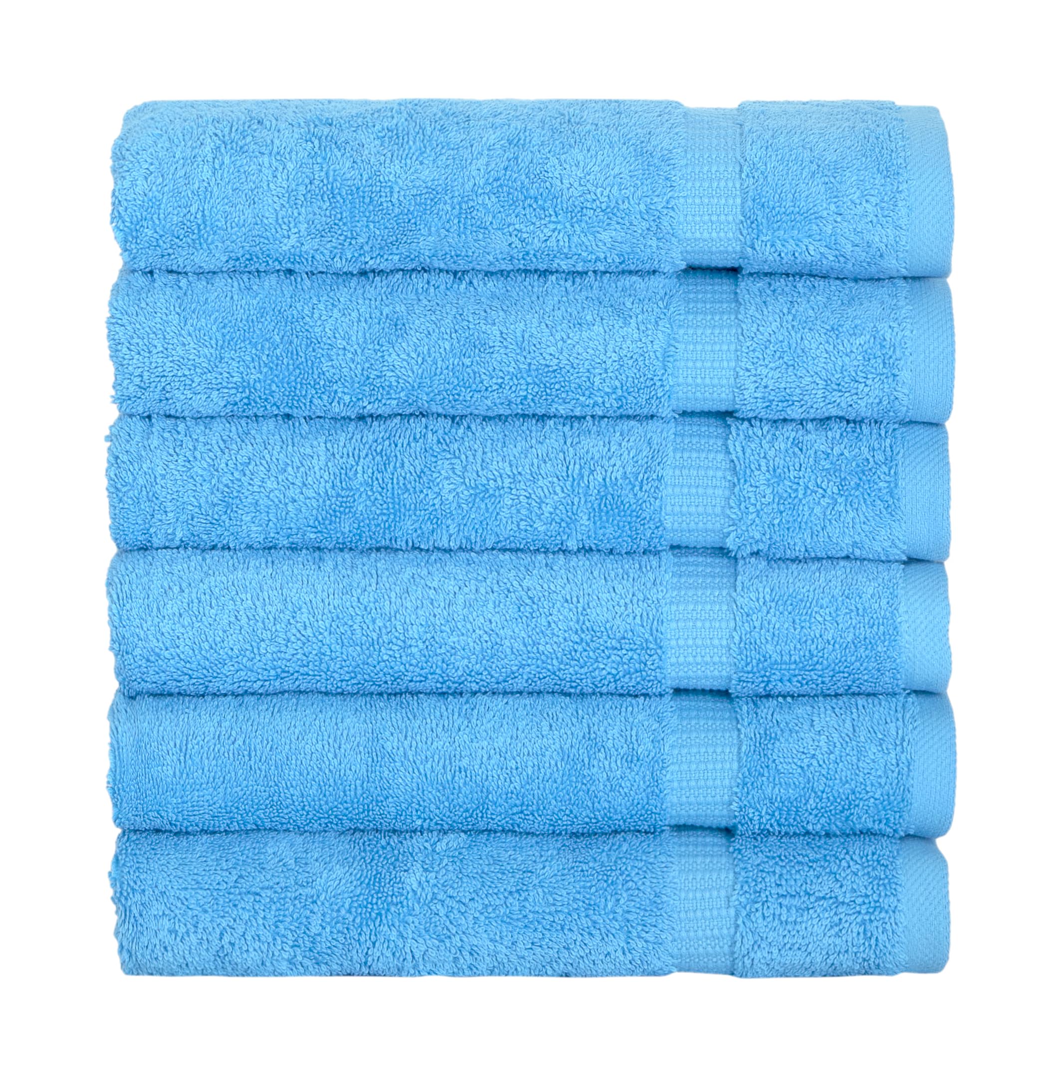 SALBAKOS - 100% Turkish Cotton Hand Towels Set 6 Pieces 16"x30" | Quick Dry, Absorbent & Soft Towels for Hotel & Spa