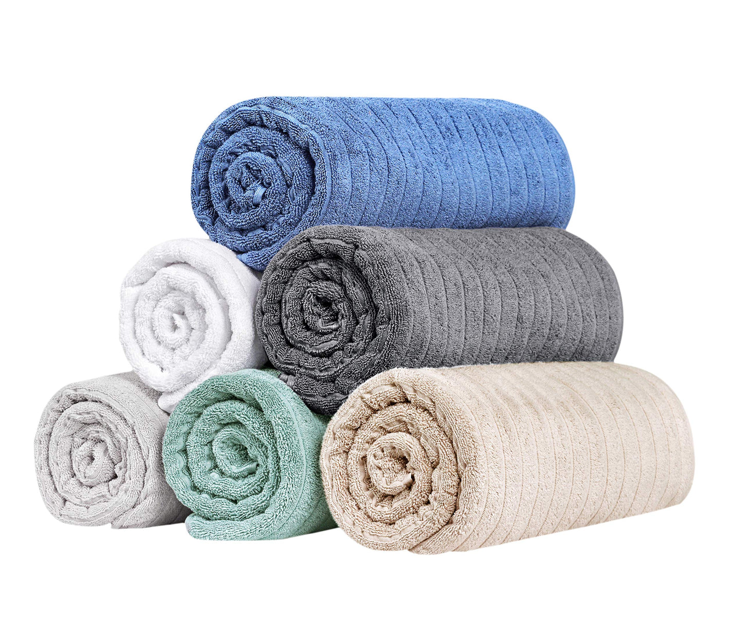 Classic Turkish Towels 100% Turkish Cotton Washcloths Set of 6, Absorbent & Quick Dry, Face Towels Wash Cloths for Hotel, Spa & Gym I 13"x13"