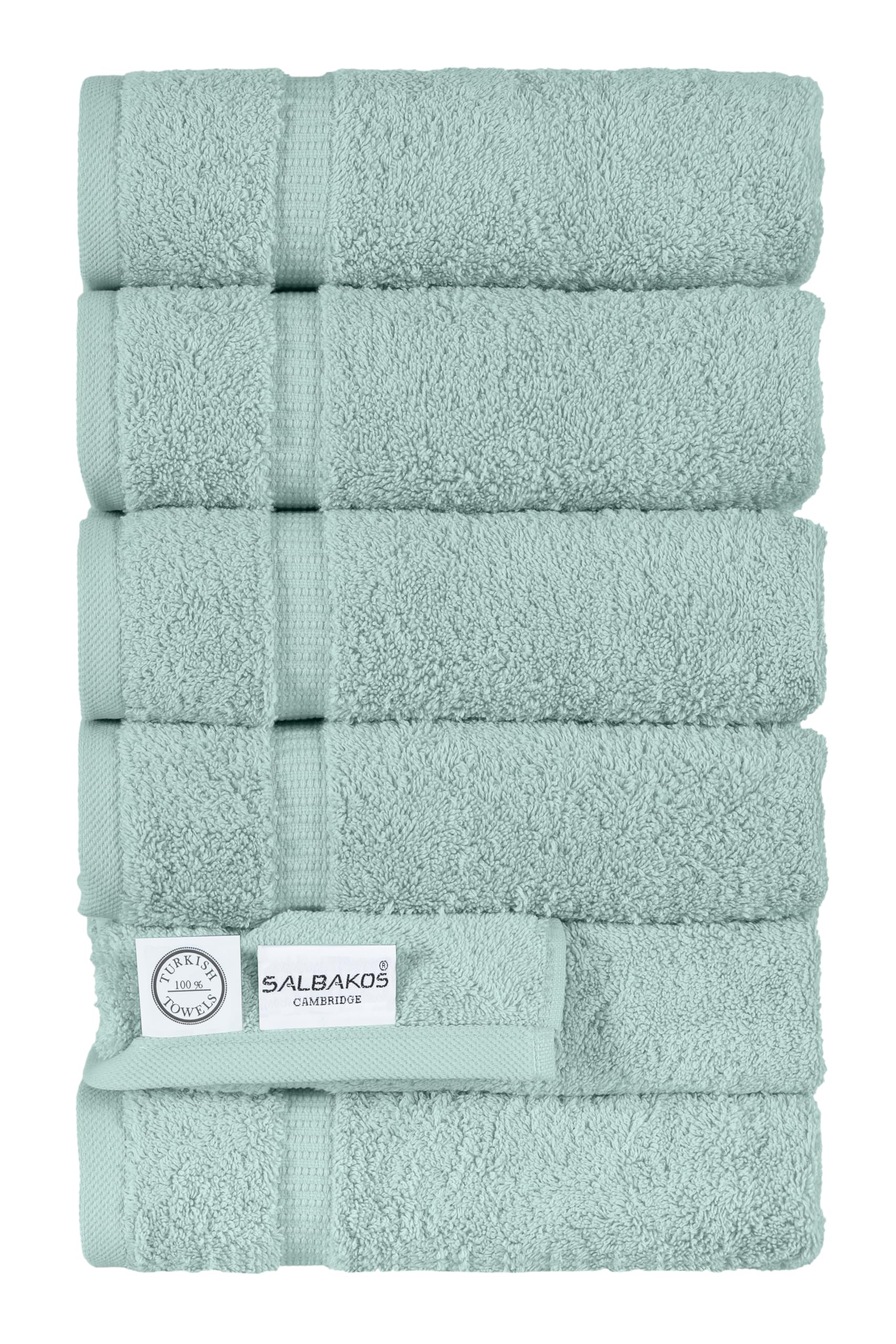 SALBAKOS - 100% Turkish Cotton Hand Towels Set 6 Pieces 16"x30" | Quick Dry, Absorbent & Soft Towels for Hotel & Spa