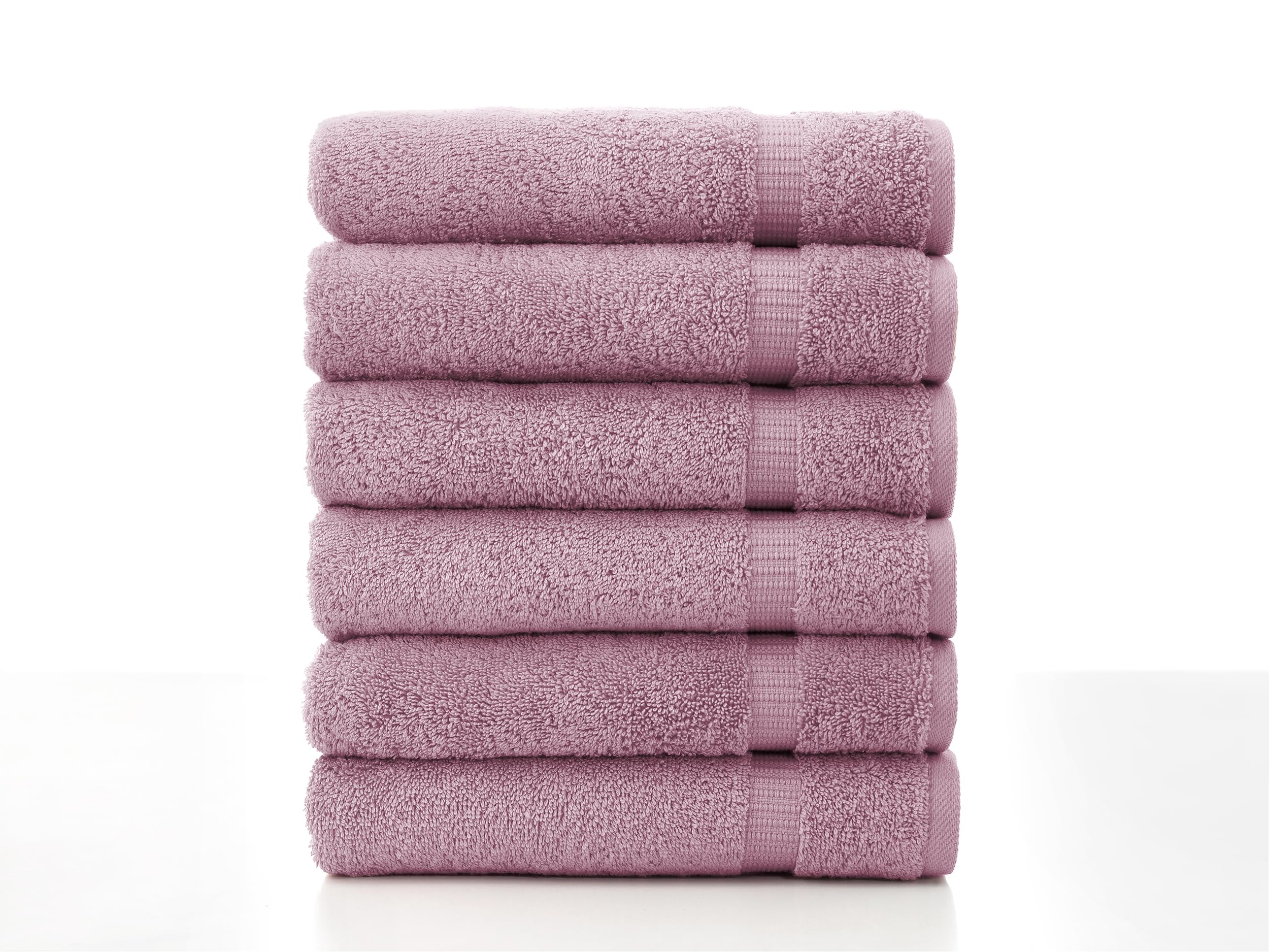 SALBAKOS - 100% Turkish Cotton Hand Towels Set 6 Pieces 16"x30" | Quick Dry, Absorbent & Soft Towels for Hotel & Spa