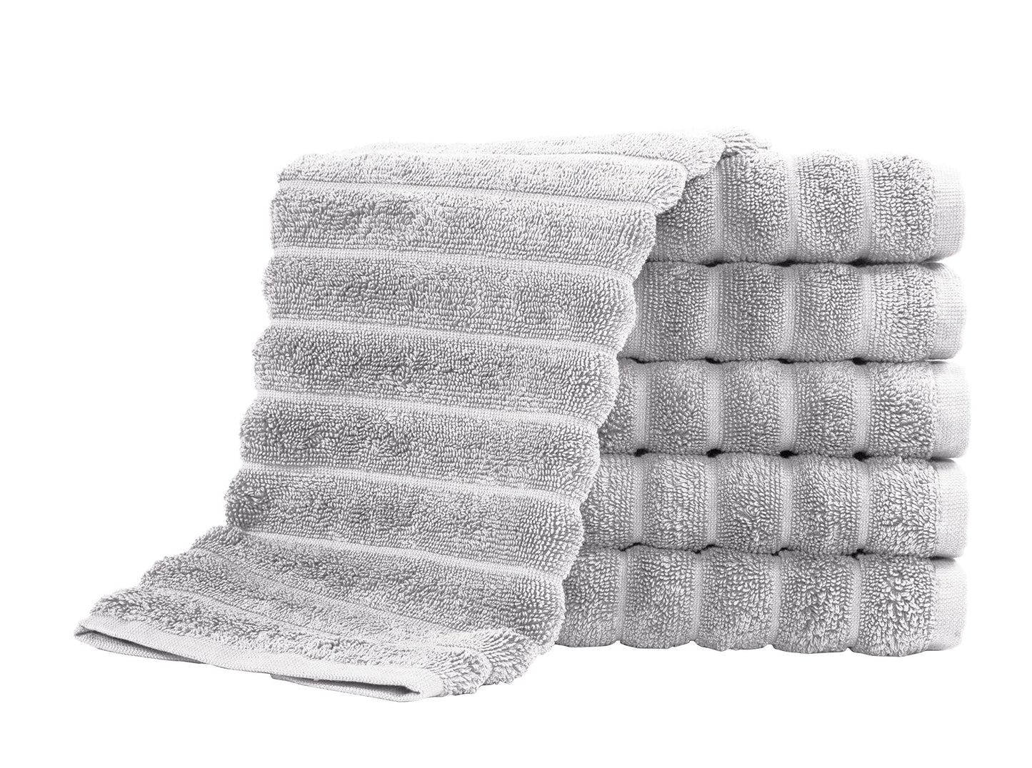 Classic Turkish Towels 100% Turkish Cotton Washcloths Set of 6, Absorbent & Quick Dry, Face Towels Wash Cloths for Hotel, Spa & Gym I 13"x13"