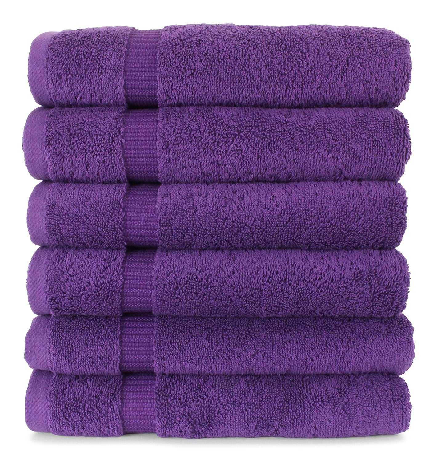 SALBAKOS - 100% Turkish Cotton Hand Towels Set 6 Pieces 16"x30" | Quick Dry, Absorbent & Soft Towels for Hotel & Spa