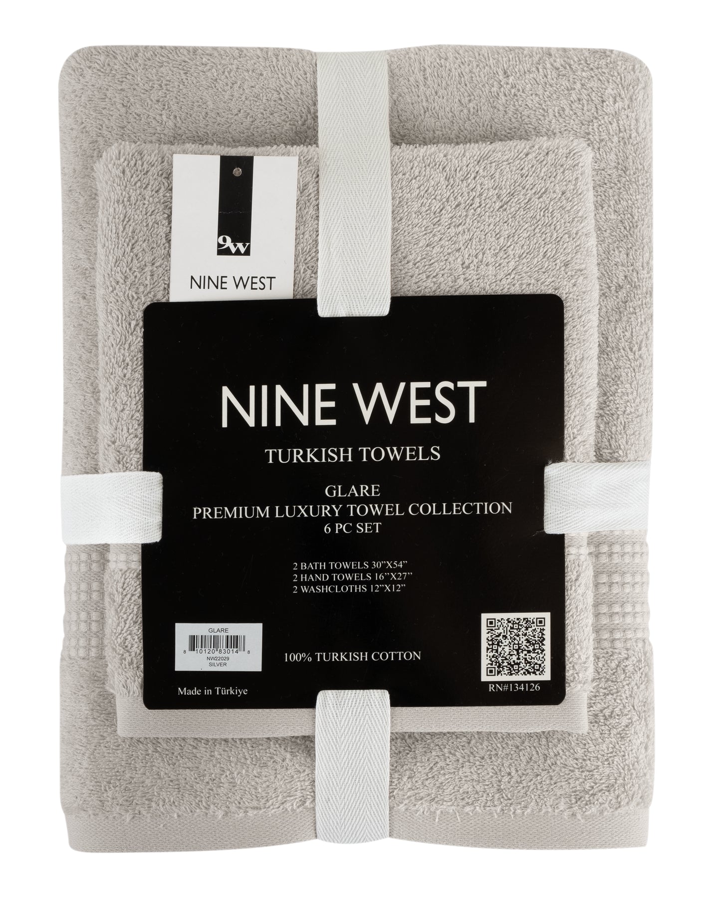 Nine West - Glare Premium Luxury 6 Pc Bale Pack Towel Set- 100% Turkish Cotton