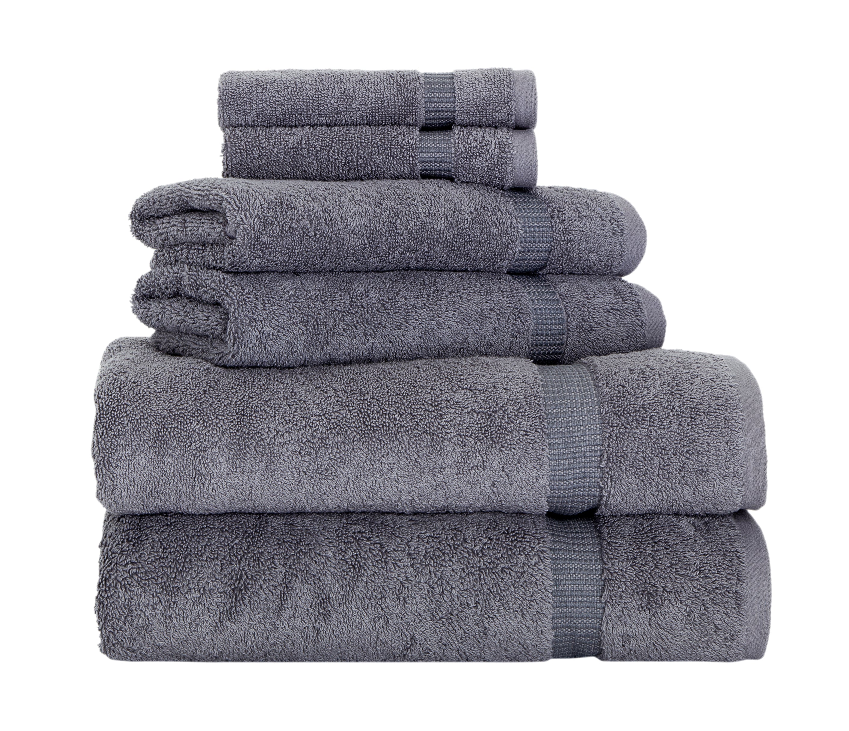 Towels Beyond - Luxury 6-Piece Turkish Cotton Towel - 2 Bath Towels, 2 Hand Towels & 2 Washcloths - Soft, Quick Dry, Highly Absorbent & Durable - Home & Spa